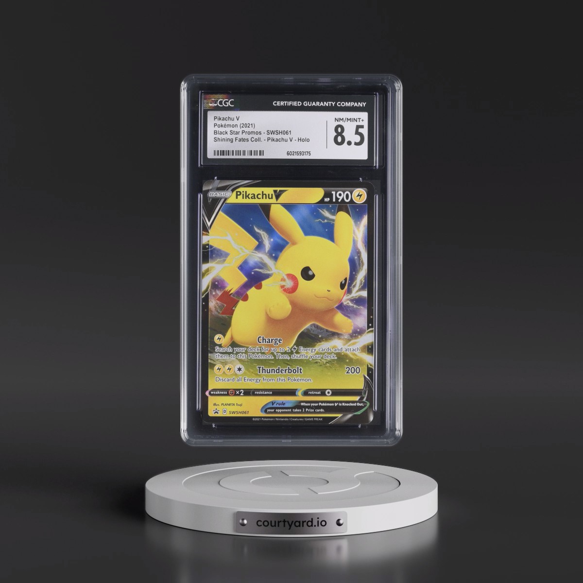 2017 Black Star Promos - Sword & Shield #SWSH061 Pikachu V - Shining Fates Pikachu V Collection (Holo) (CGC 8.5 NM-MT+)