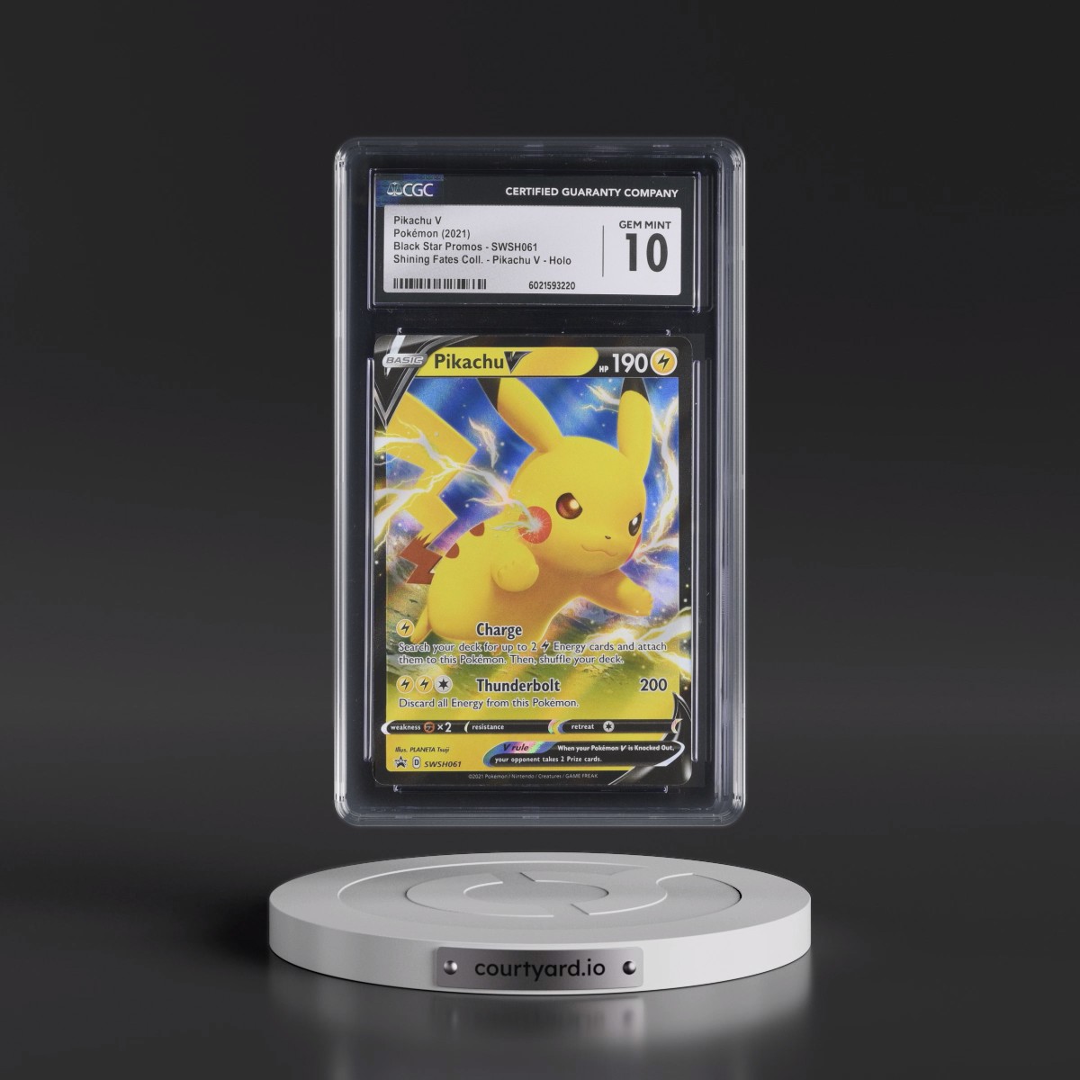2017 Black Star Promos - Sword & Shield #SWSH061 Pikachu V - Shining Fates Pikachu V Collection (Holo) (CGC 10 GEM MINT)