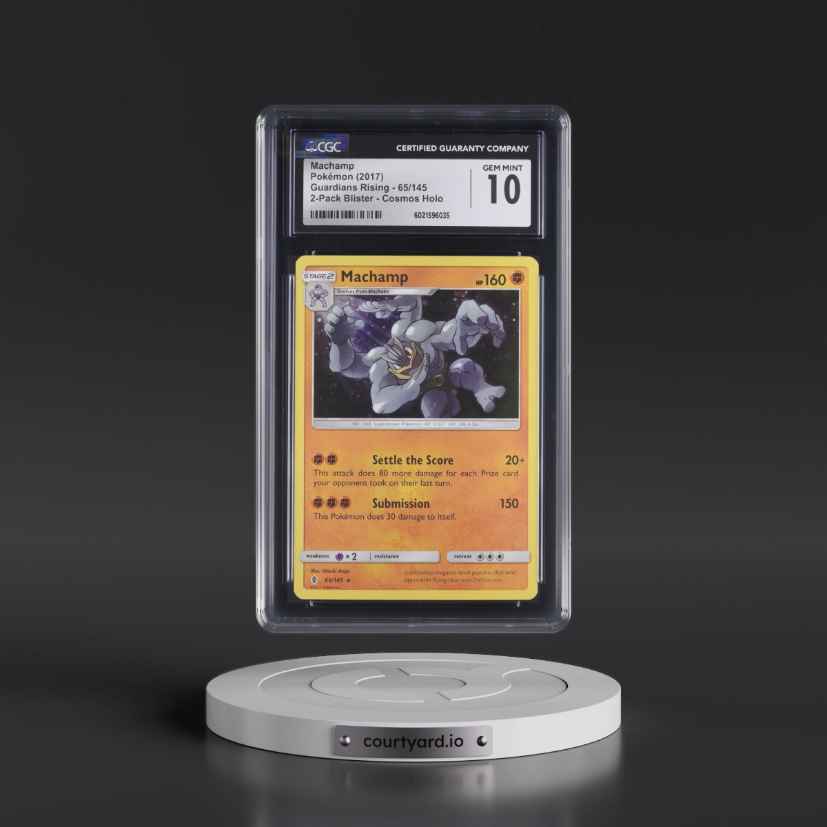 2017 Guardians Rising #65/145 Machamp - 2 Mini-Pack Blister (Cosmos Holo) (CGC 10 GEM MINT)