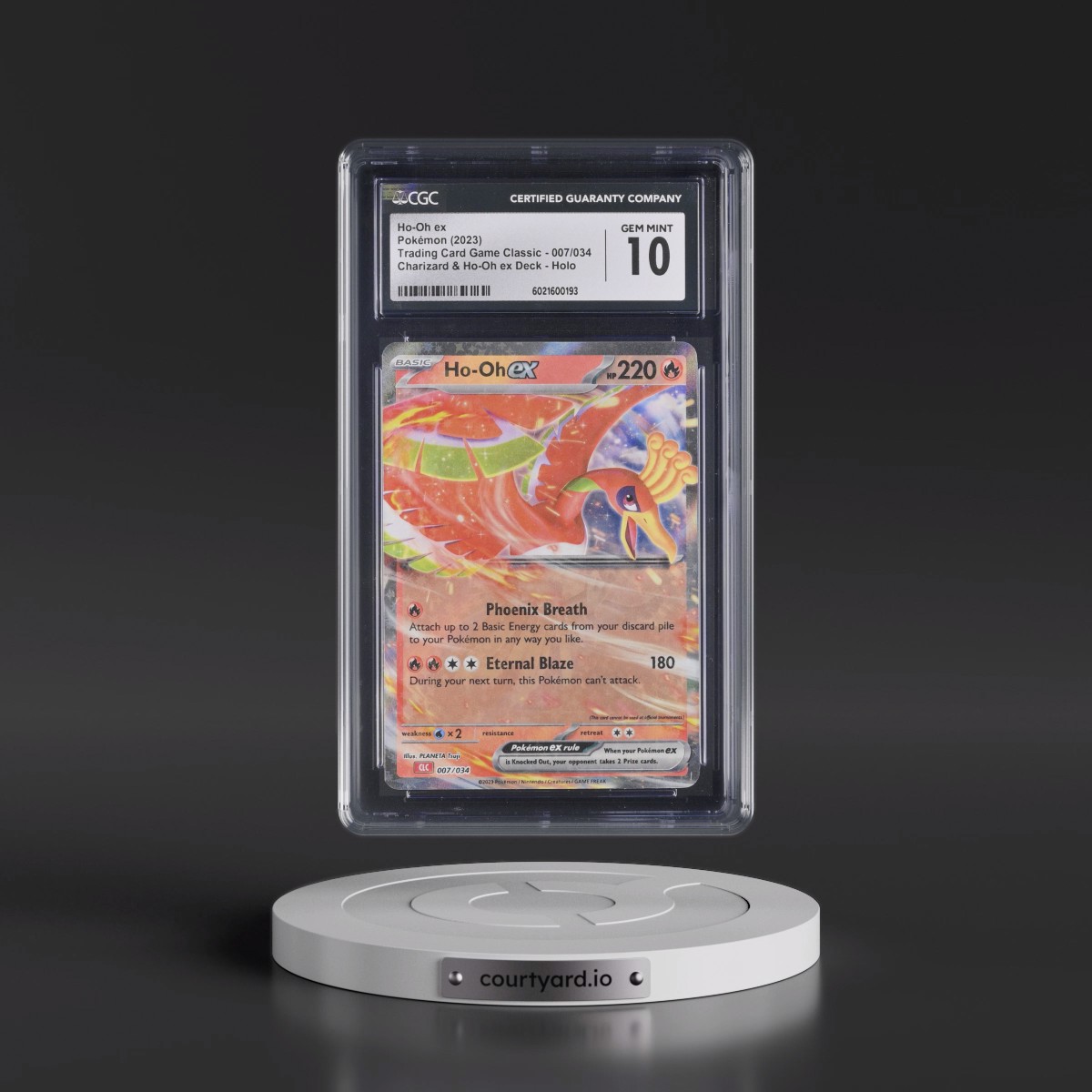 2023 Trading Card Game Classic - CLV, CLC, CLB #007/034 Ho-Oh ex - Charizard & Ho-Oh ex Deck - CLC Holo (CGC 10 GEM MINT)
