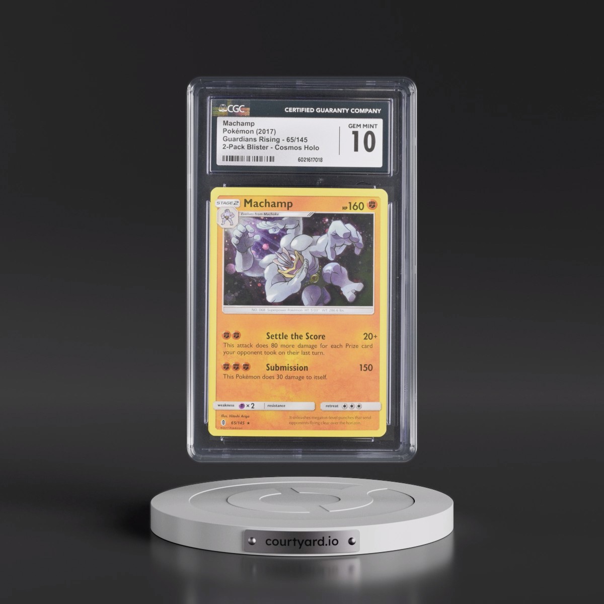 2017 Guardians Rising #65/145 Machamp - 2 Mini-Pack Blister (Cosmos Holo) (CGC 10 GEM MINT)