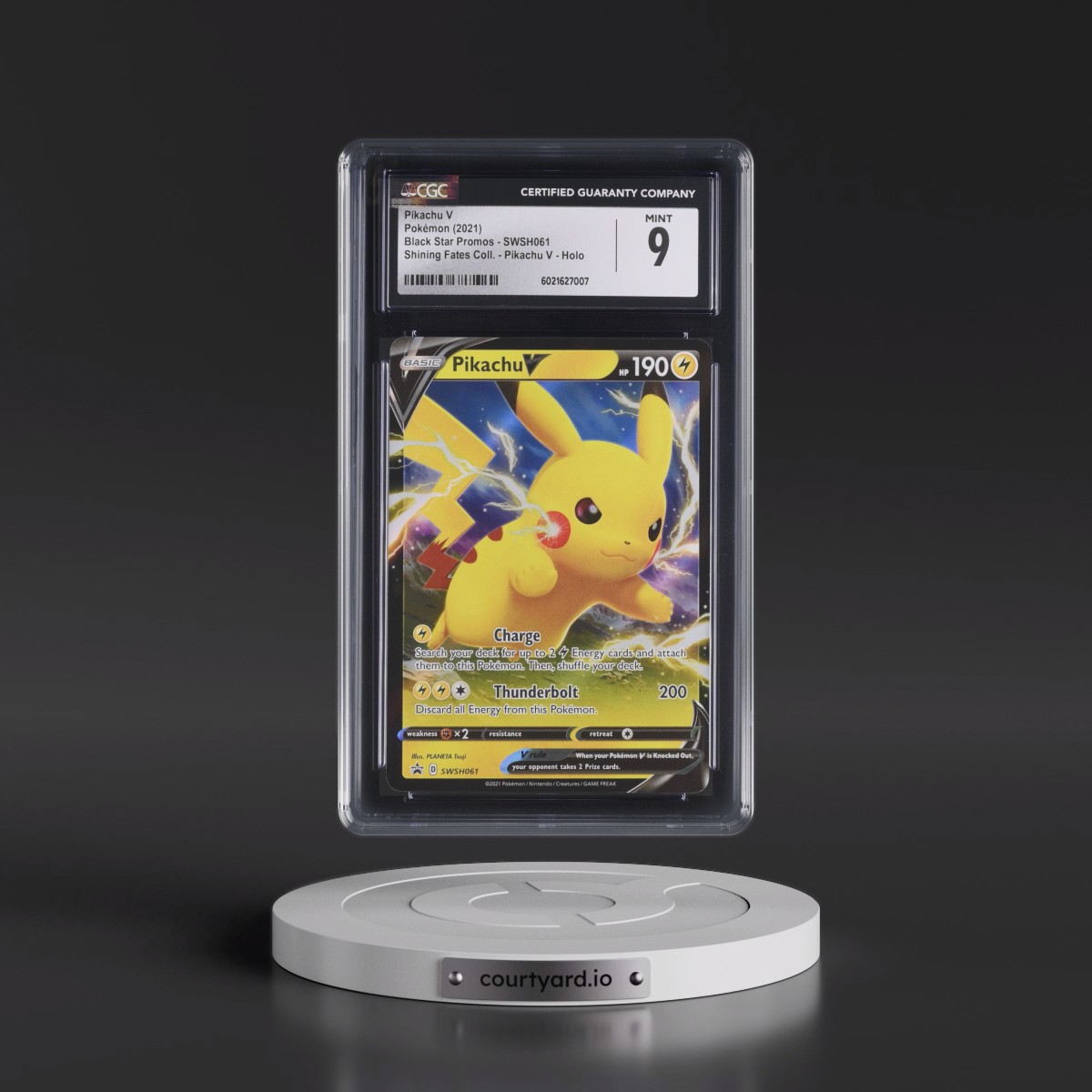 2017 Black Star Promos - Sword & Shield #SWSH061 Pikachu V - Shining Fates Pikachu V Collection (Holo) (CGC 9 MINT)