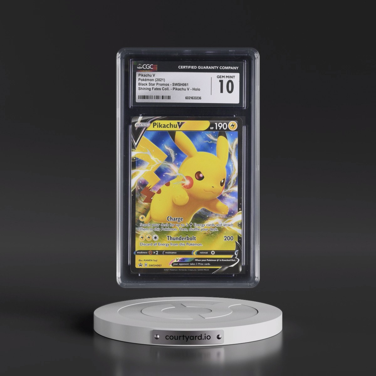 2017 Black Star Promos - Sword & Shield #SWSH061 Pikachu V - Shining Fates Pikachu V Collection (Holo) (CGC 10 GEM MINT)