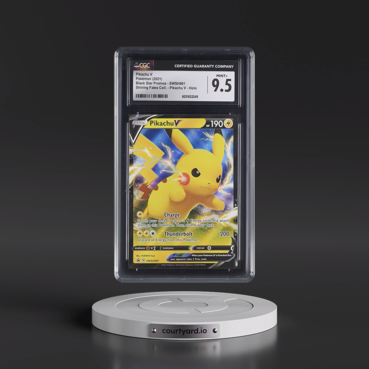 2017 Black Star Promos - Sword & Shield #SWSH061 Pikachu V - Shining Fates Pikachu V Collection (Holo) (CGC 9.5 MINT+)