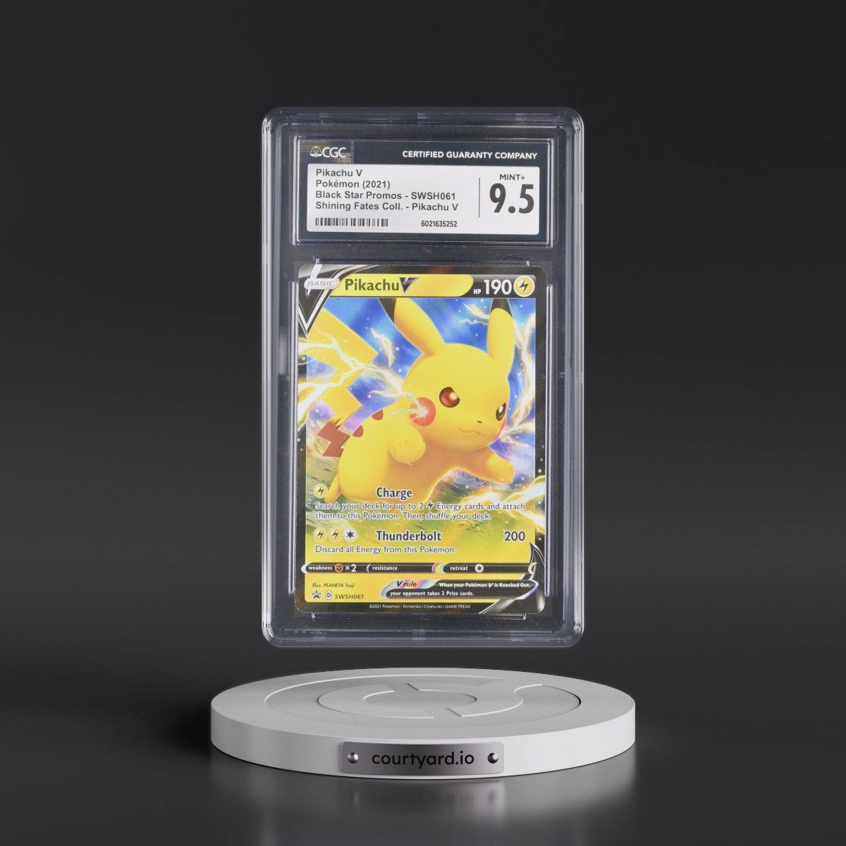 2017 Black Star Promos - Sword & Shield #SWSH061 Pikachu V - Shining Fates Pikachu V Collection (Holo) (CGC 9.5 MINT+)