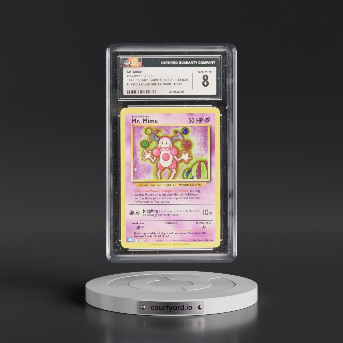 2023 Trading Card Game Classic - CLV, CLC, CLB #013/034 Mr. Mime - Blastoise & Suicune ex Deck - CLB Holo (CGC 8 NM-MT)