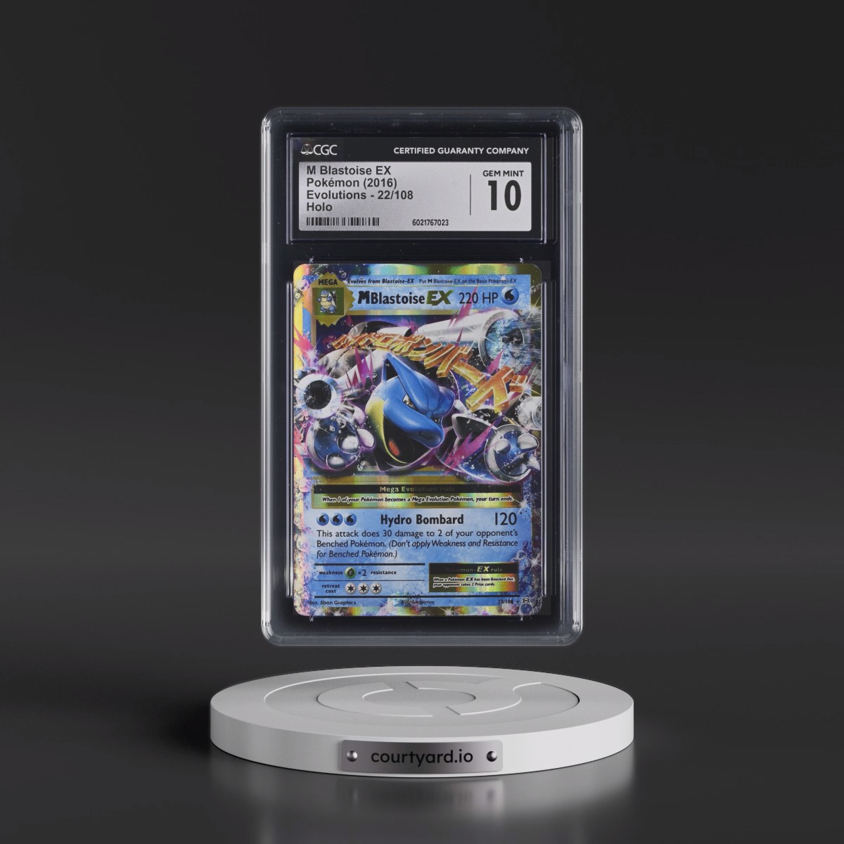 2016 Evolutions #22/108 M Blastoise EX - Holo (CGC 10 GEM MINT)