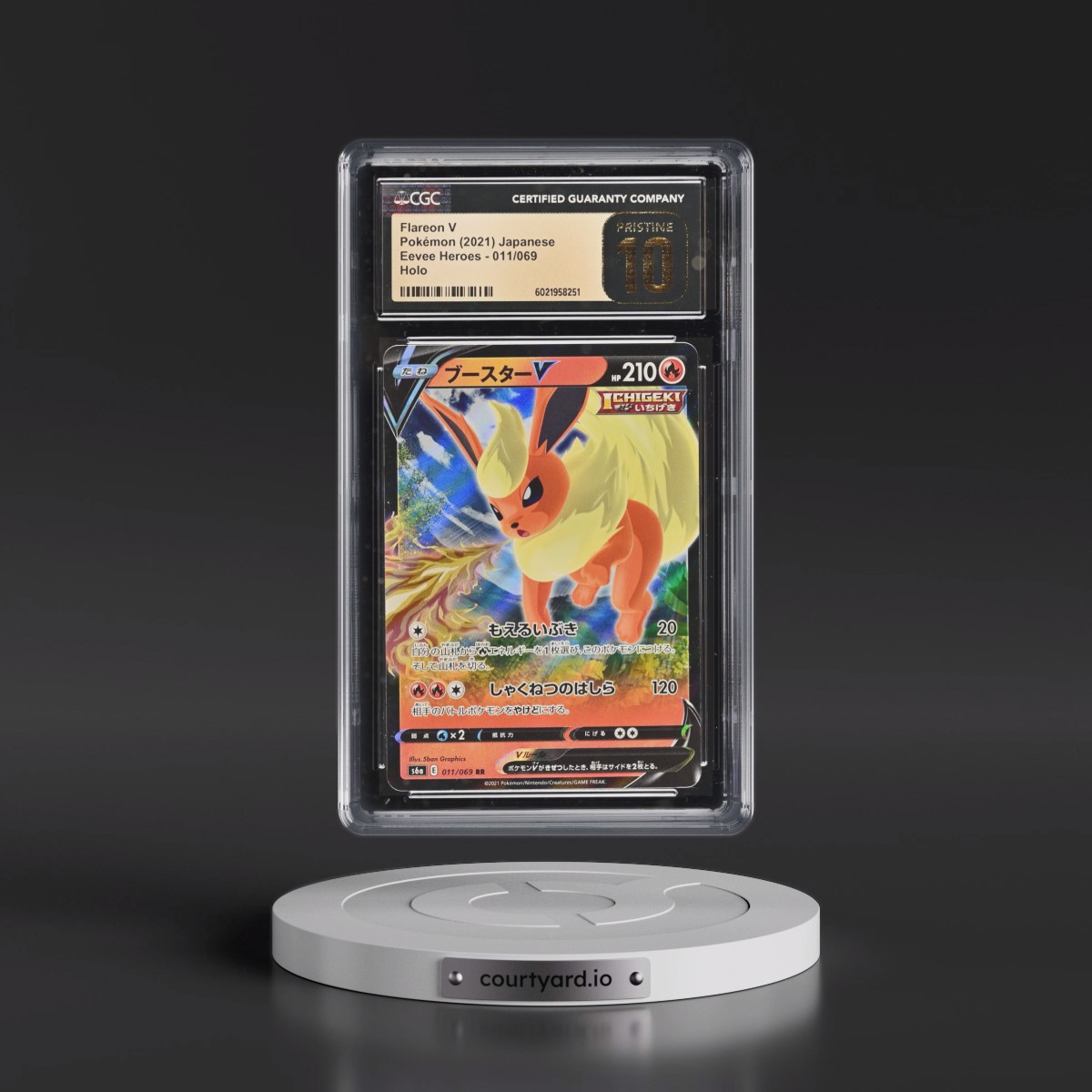 2021 Eevee Heroes #011/069 Flareon V - Holo (CGC 10 PRISTINE)