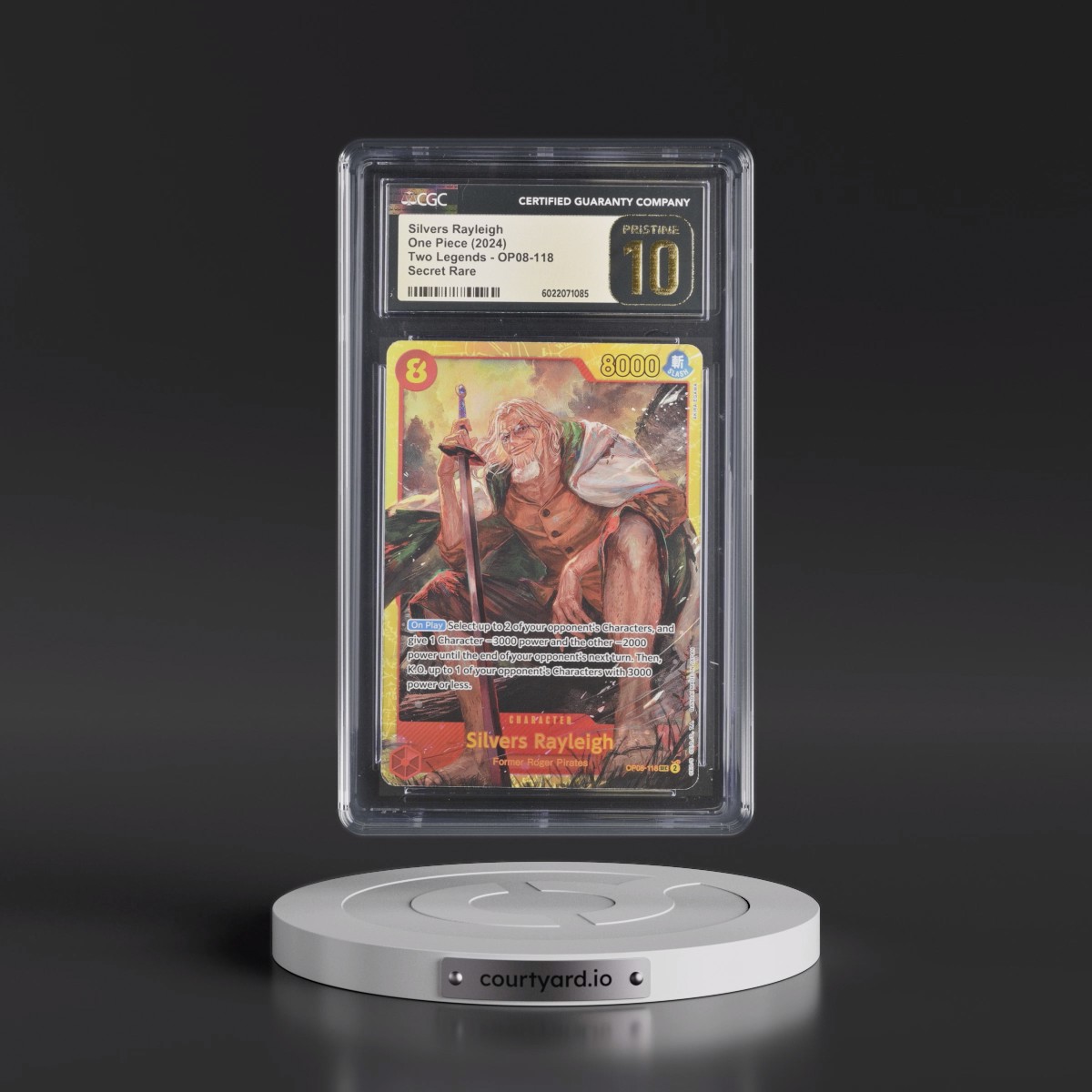 2024 Two Legends (OP08) - English #OP08-118 Silvers Rayleigh (CGC 10 PRISTINE)