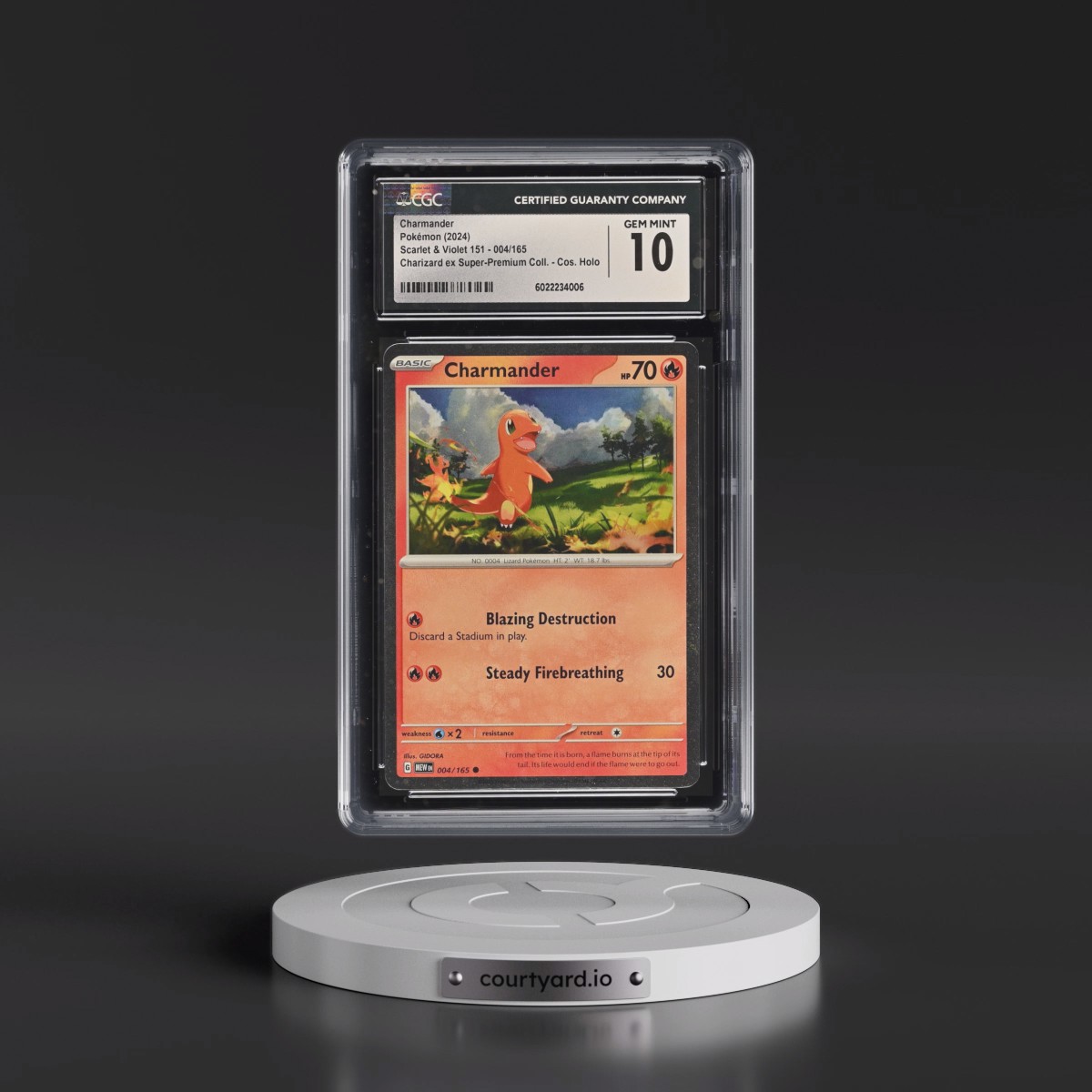2023 Scarlet & Violet 151 - MEW EN #004/165 Charmander - Charizard ex Super-Premium Collection (Cosmos Holo) (CGC 10 GEM MINT)