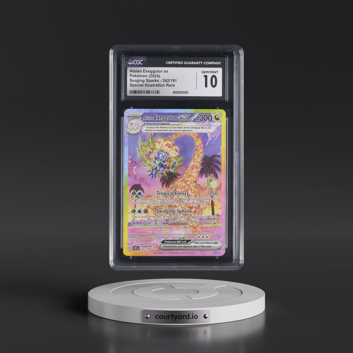 2024 Surging Sparks - SSP EN #242/191 Alolan Exeggutor ex - Special Illustration Rare (CGC 10 GEM MINT)
