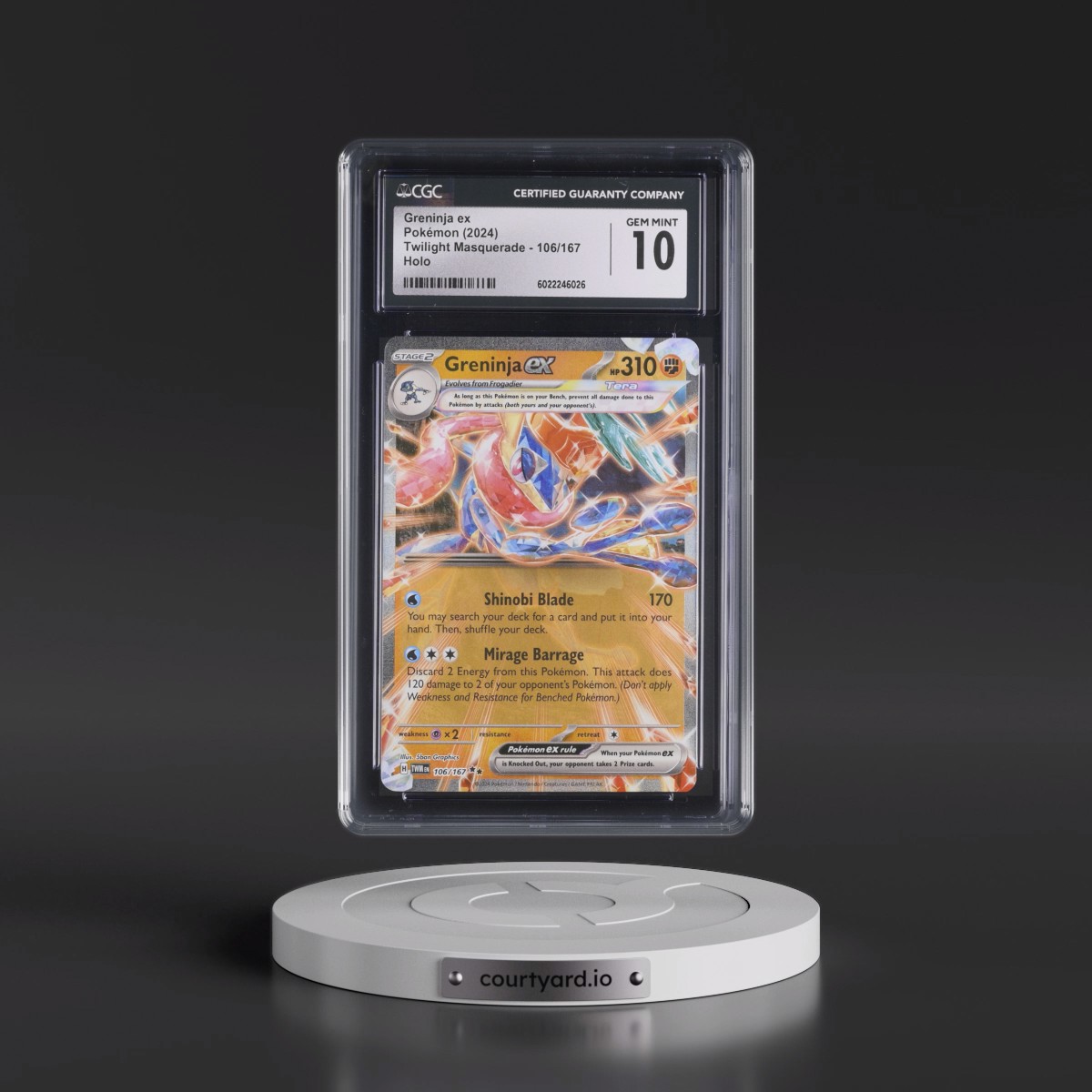 2024 Twilight Masquerade - TWM EN #106/167 Greninja ex - Holo (CGC 10 GEM MINT)