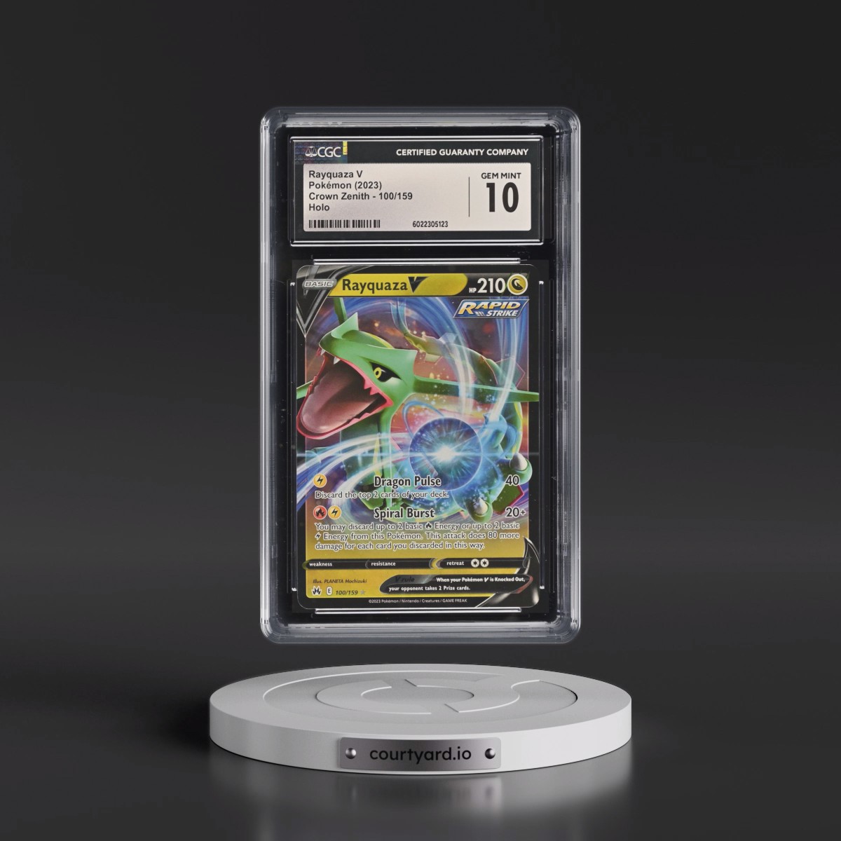 2023 Crown Zenith #100/159 Rayquaza V - Holo (CGC 10 GEM MINT)