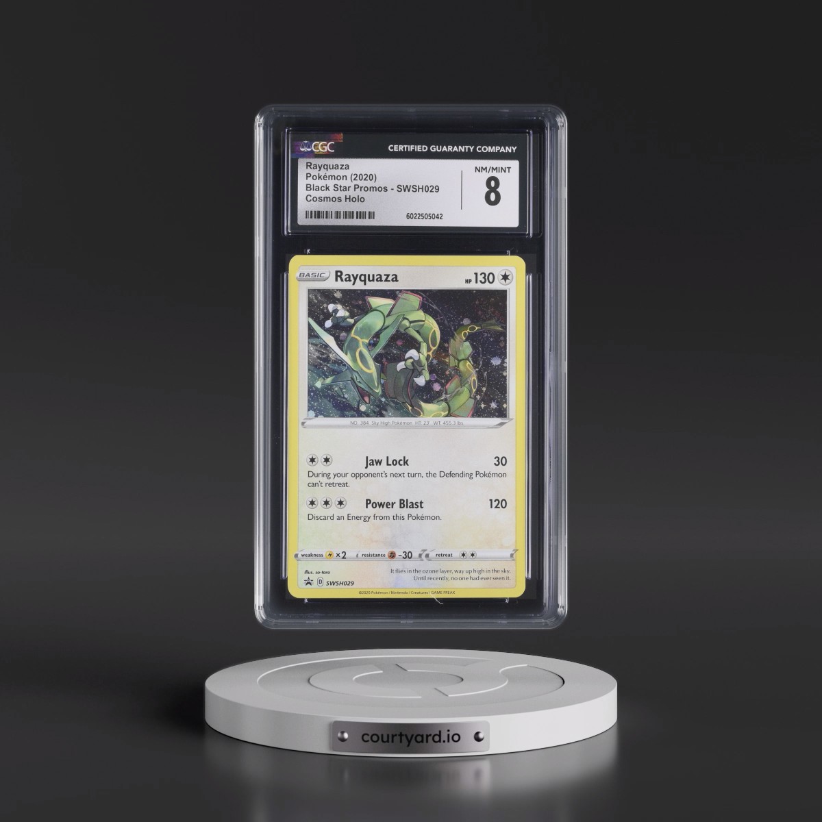 2017 Black Star Promos - Sword & Shield #SWSH029 Rayquaza - Cosmos Holo (CGC 8 NM-MT)
