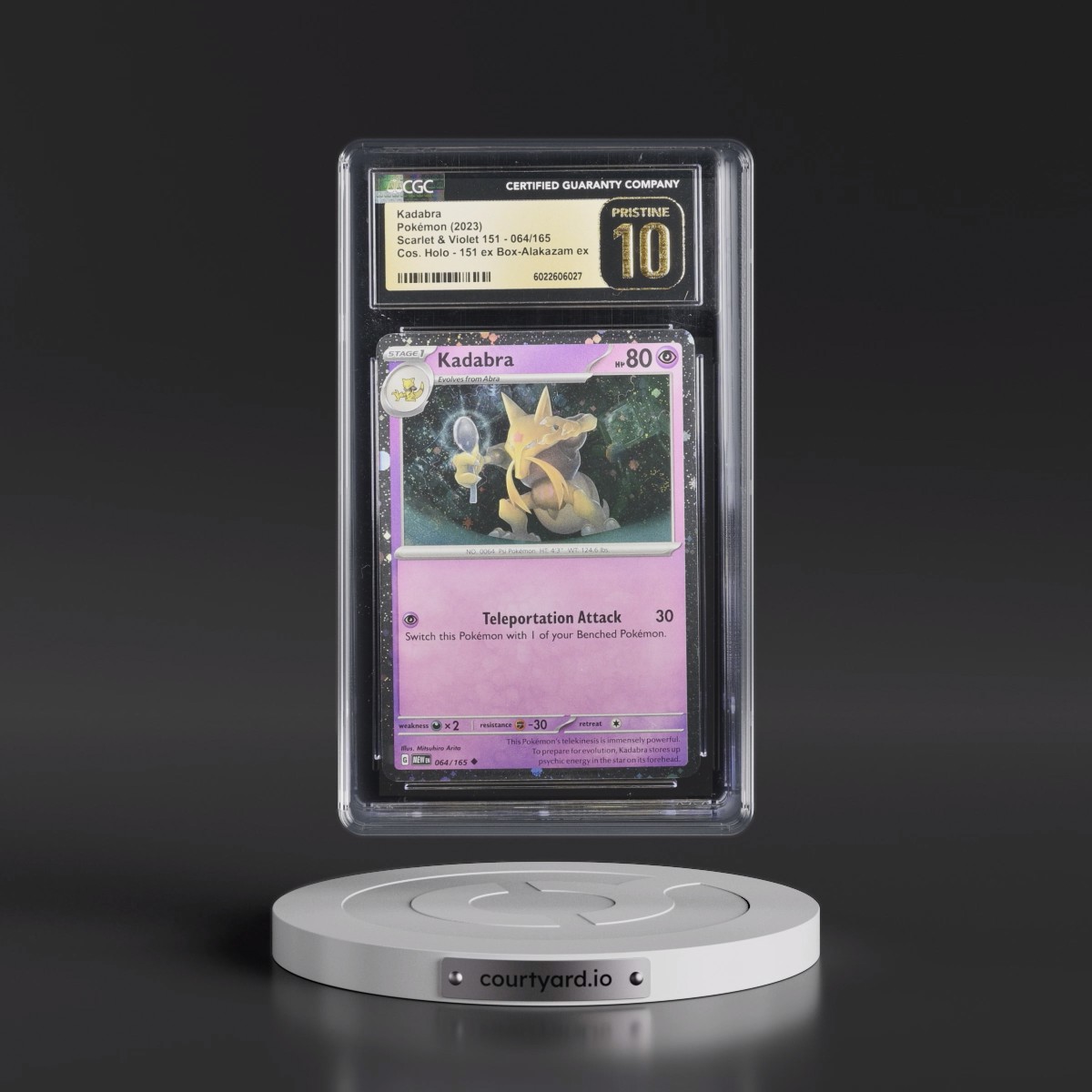 2023 Scarlet & Violet 151 - MEW EN Kadabra - 151 Alakazam ex Collection (Cosmos Holo) #064/165 CGC 10