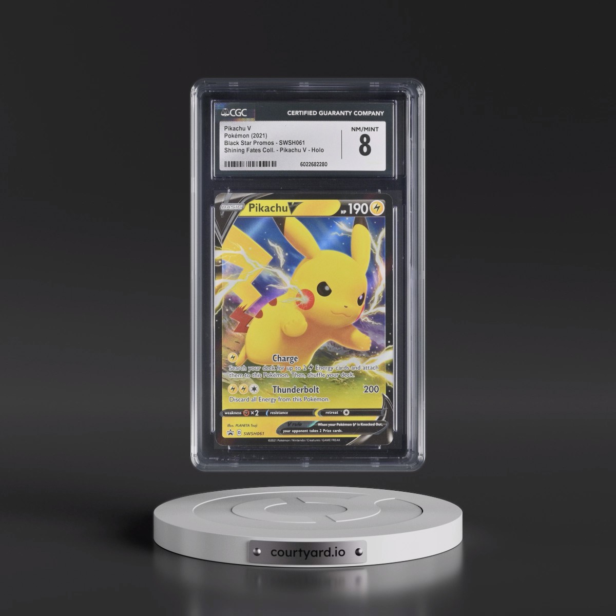2017 Black Star Promos - Sword & Shield #SWSH061 Pikachu V - Shining Fates Pikachu V Collection (Holo) (CGC 8 NM-MT)