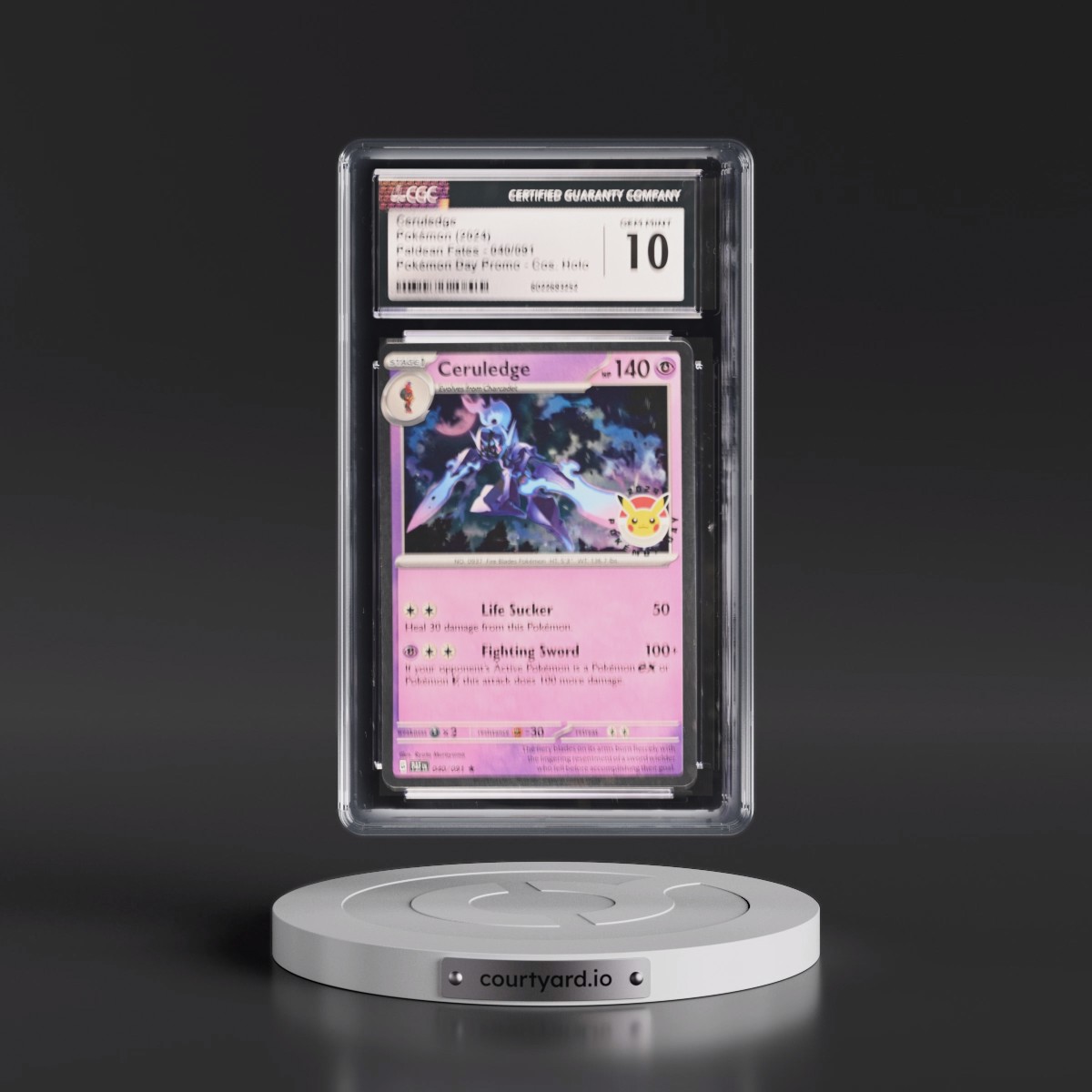 2024 Paldean Fates - PAF EN #040/091 Ceruledge - Pokémon Day Promo (Cosmos Holo) (CGC 10 GEM MINT)
