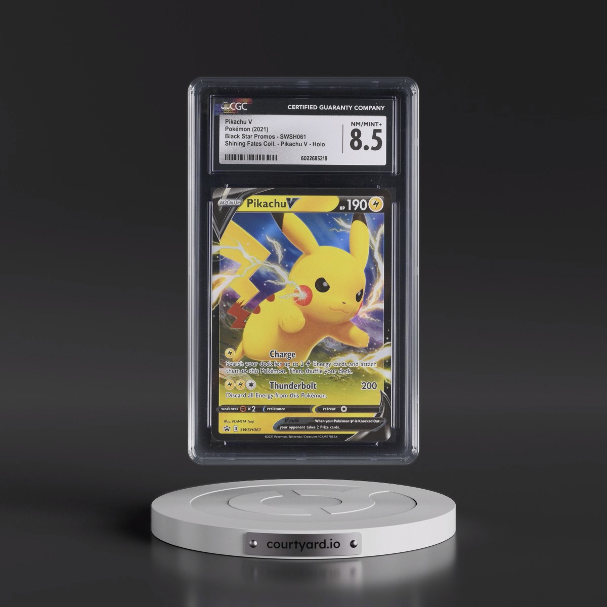 2017 Black Star Promos - Sword & Shield #SWSH061 Pikachu V - Shining Fates Pikachu V Collection (Holo) (CGC 8.5 NM-MT+)