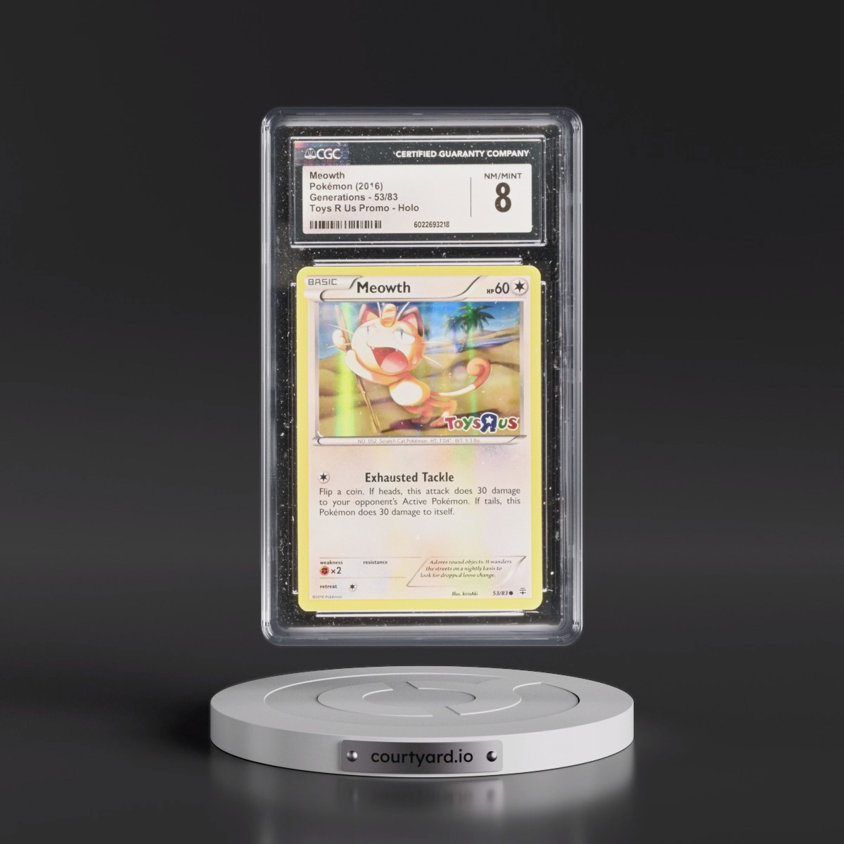 2016 Generations #53/83 Meowth - Toys"R"Us Promo (Holo) (CGC 8 NM-MT)