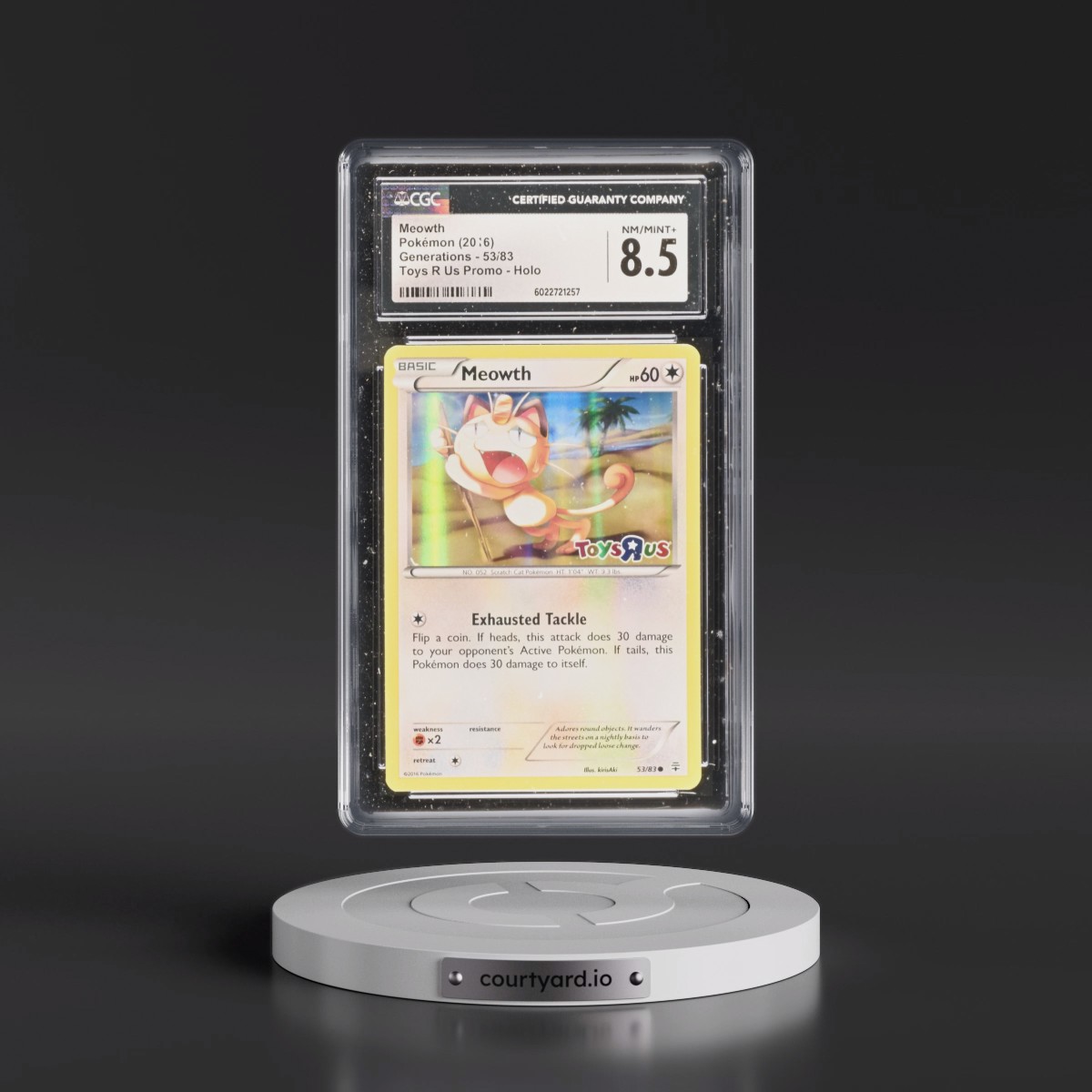 2016 Generations #53/83 Meowth - Toys"R"Us Promo (Holo) (CGC 8.5 NM-MT+)