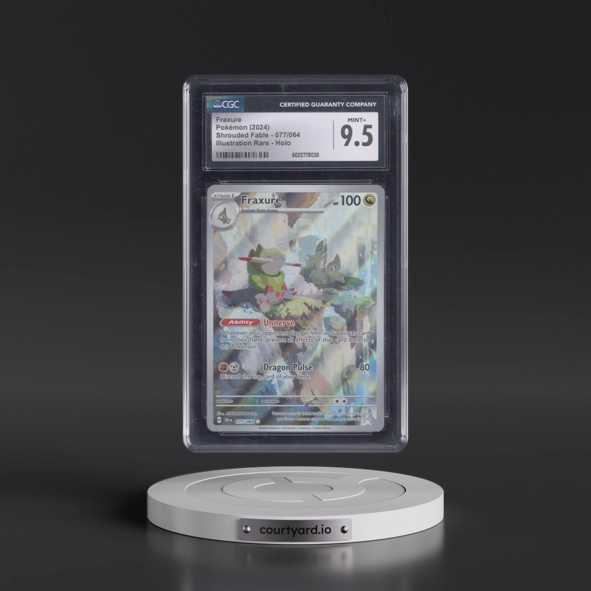 2023 Shrouded Fable - SFA EN Fraxure - Illustration Rare Holo #077/064 CGC 9.5