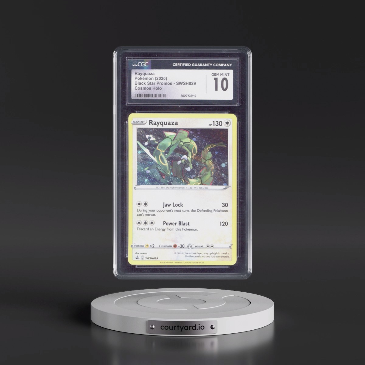 2017 Black Star Promos - Sword & Shield #SWSH029 Rayquaza - Cosmos Holo (CGC 10 GEM MINT)
