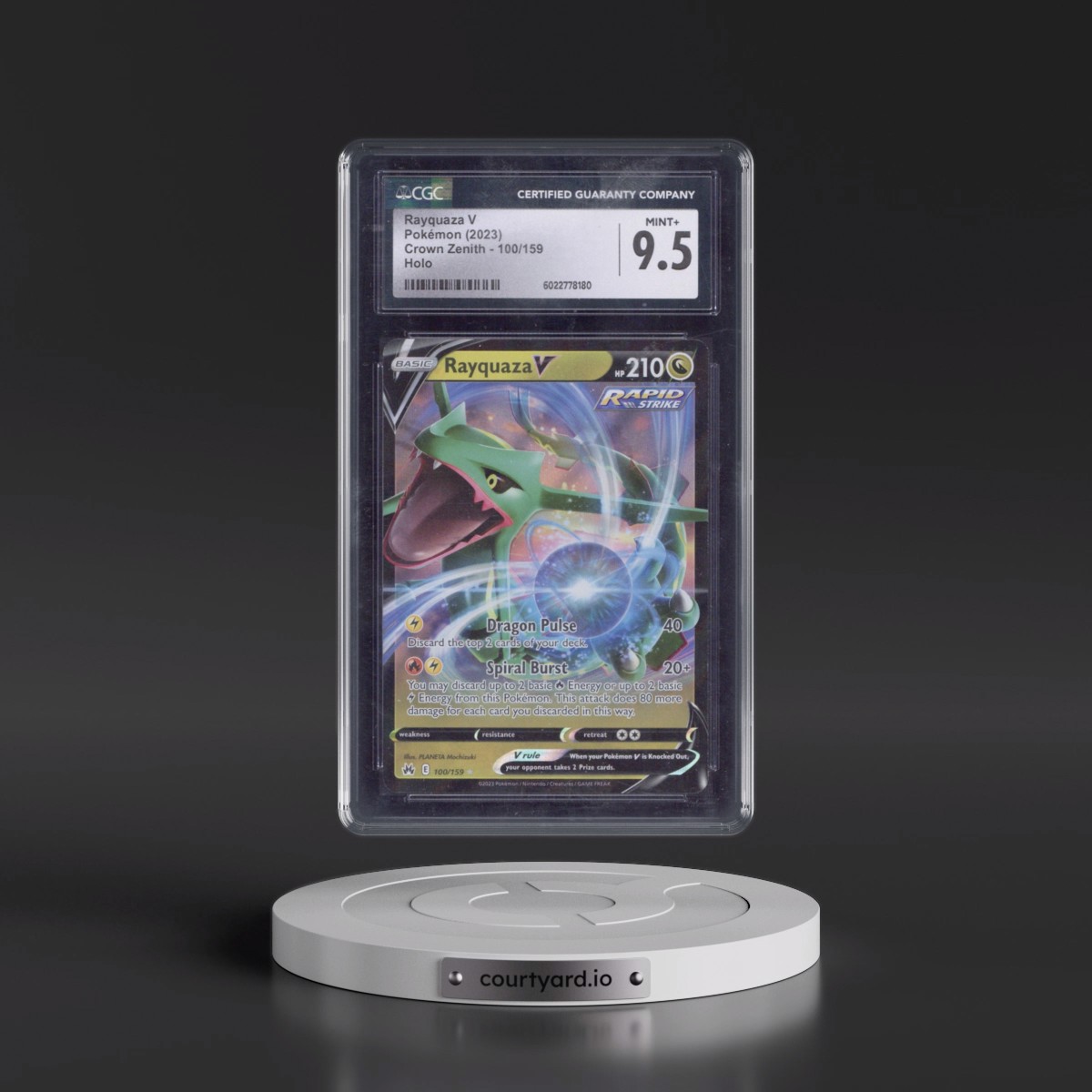 2023 Crown Zenith #100/159 Rayquaza V - Holo (CGC 9.5 MINT+)