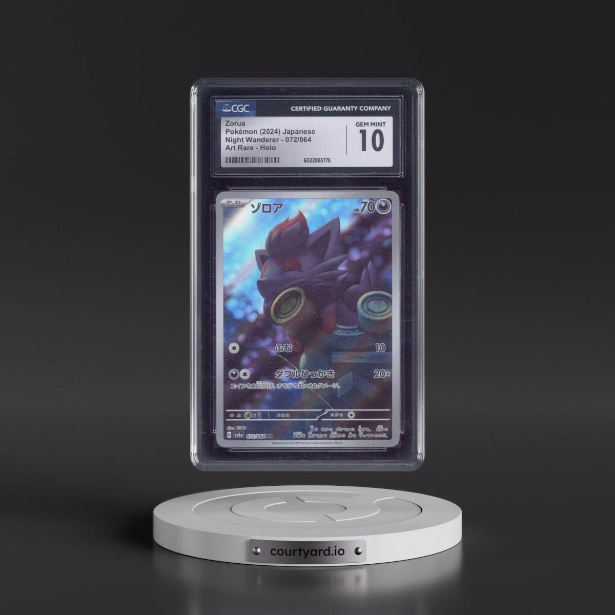 2024 Night Wanderer Zorua - Art Rare Holo #072/064 CGC 10