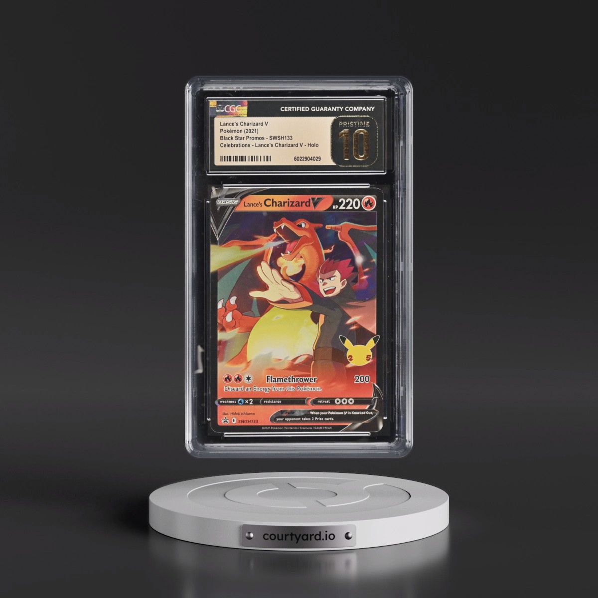 2017 Black Star Promos - Sword & Shield #SWSH133 Lance's Charizard V - Celebrations (Holo) (CGC 10 PRISTINE)