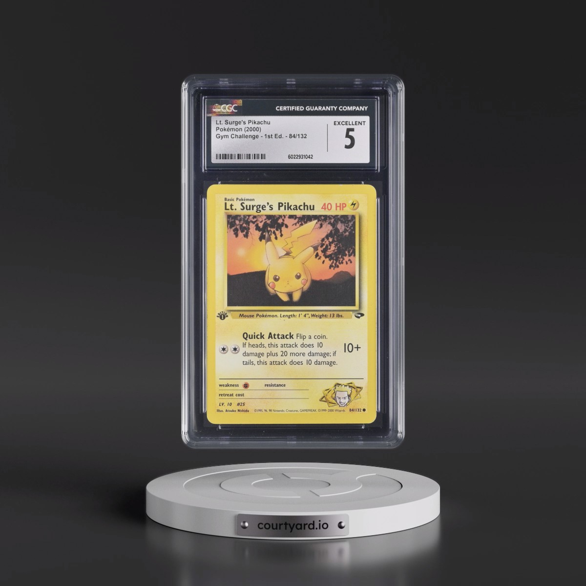 2000 Gym Challenge #84/132 Lt. Surge's Pikachu - 1st Edition 1st Edition (CGC 5 EX)