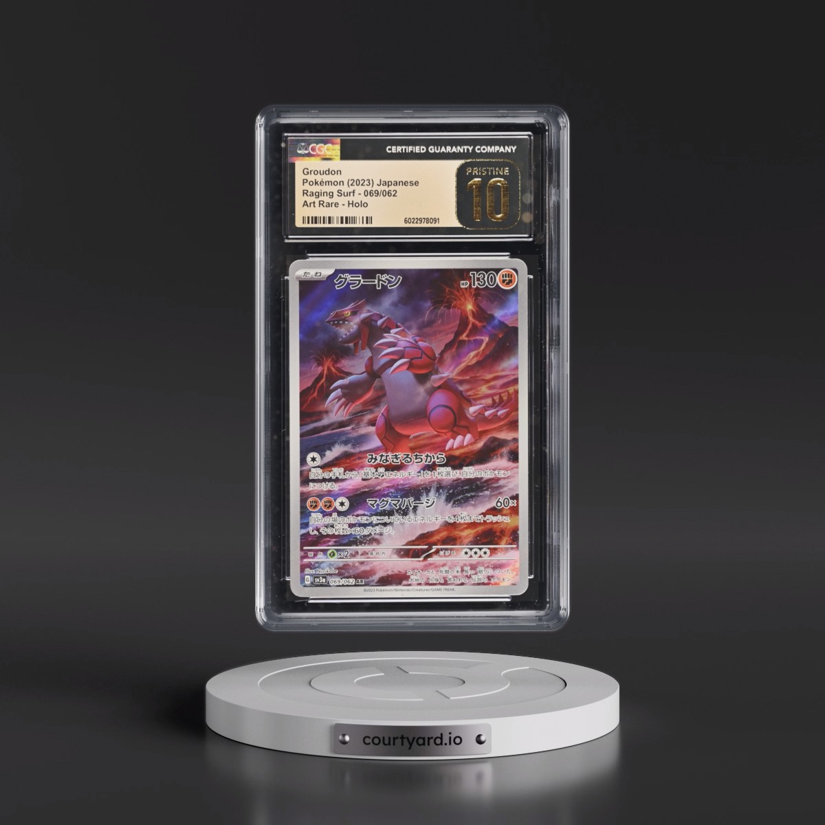 2023 Raging Surf #069/062 Groudon - Art Rare Holo (CGC 10 PRISTINE)