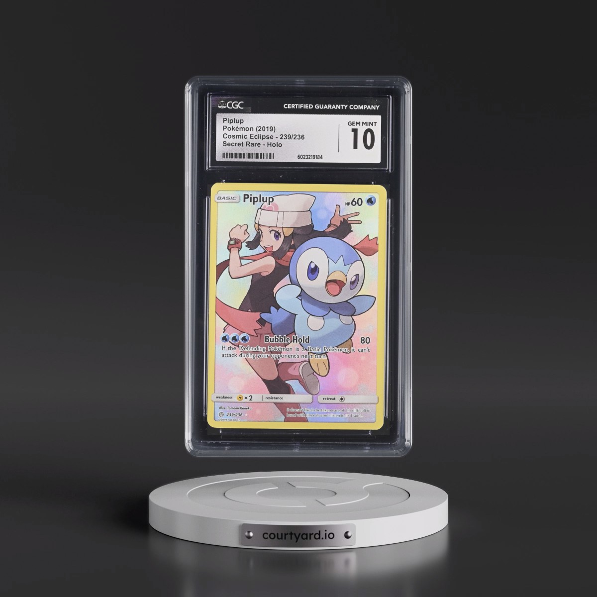 2019 Cosmic Eclipse #239/236 Piplup - Secret Rare Holo (CGC 10 GEM MINT)
