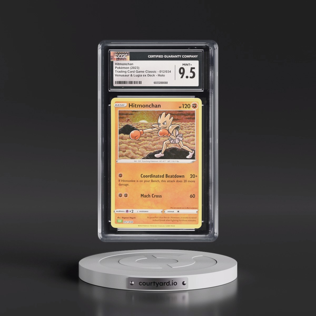 2023 Trading Card Game Classic - CLV, CLC, CLB #012/034 Hitmonchan - Venusaur & Lugia ex Deck - CLV Holo (CGC 9.5 MINT+)