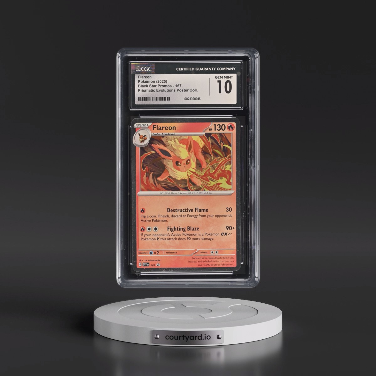 2023 Black Star Promos - Scarlet & Violet SVP EN #167 Flareon - Prismatic Evolutions Poster Collection (Cosmos Holo) (CGC 10 GEM MINT)