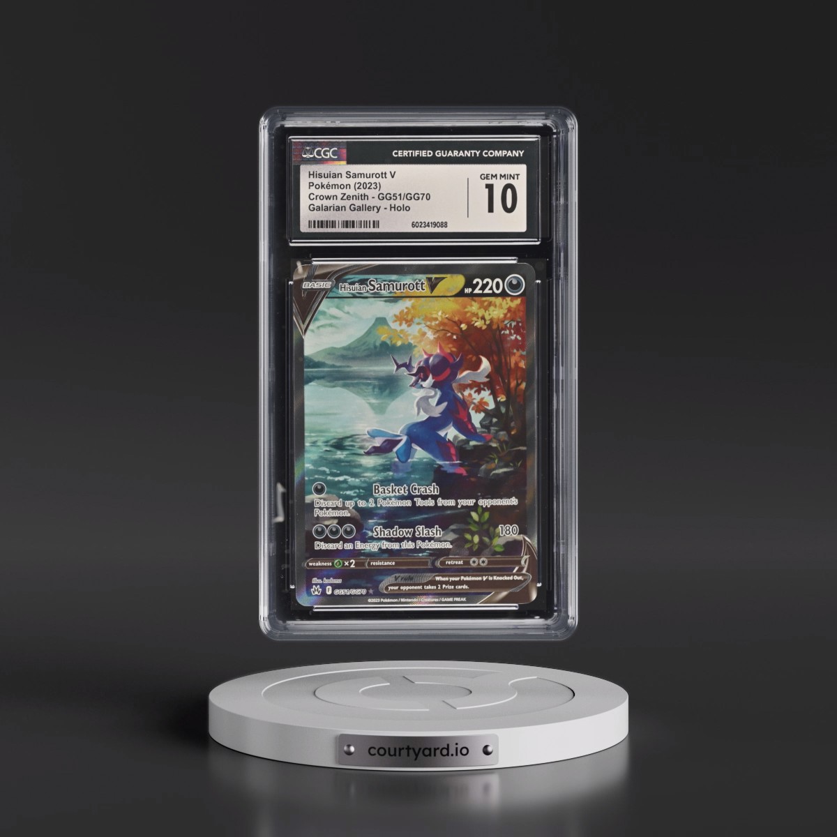 2023 Crown Zenith Hisuian Samurott V - Galarian Gallery Holo #GG51/GG70 CGC 10