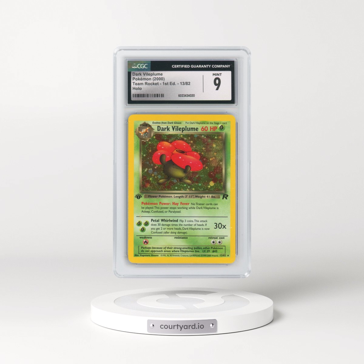 2000 Team Rocket #13/82 Dark Vileplume - 1st Edition Holo (CGC 9 MINT)