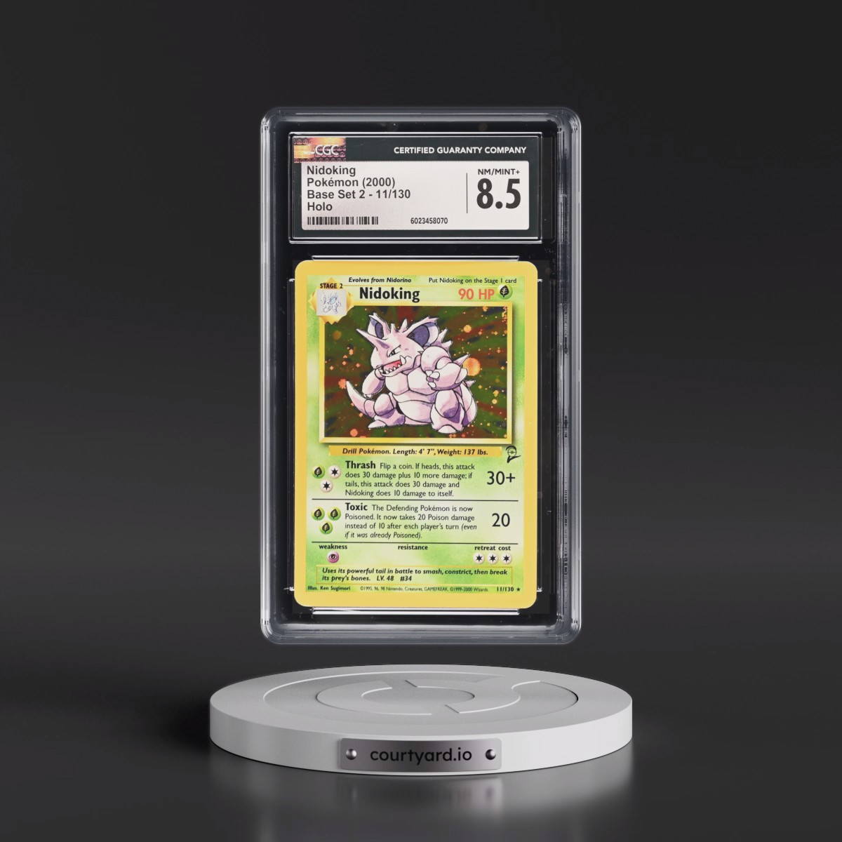 2000 Base Set 2 #11/130 Nidoking - Holo (CGC 8.5 NM-MT+)
