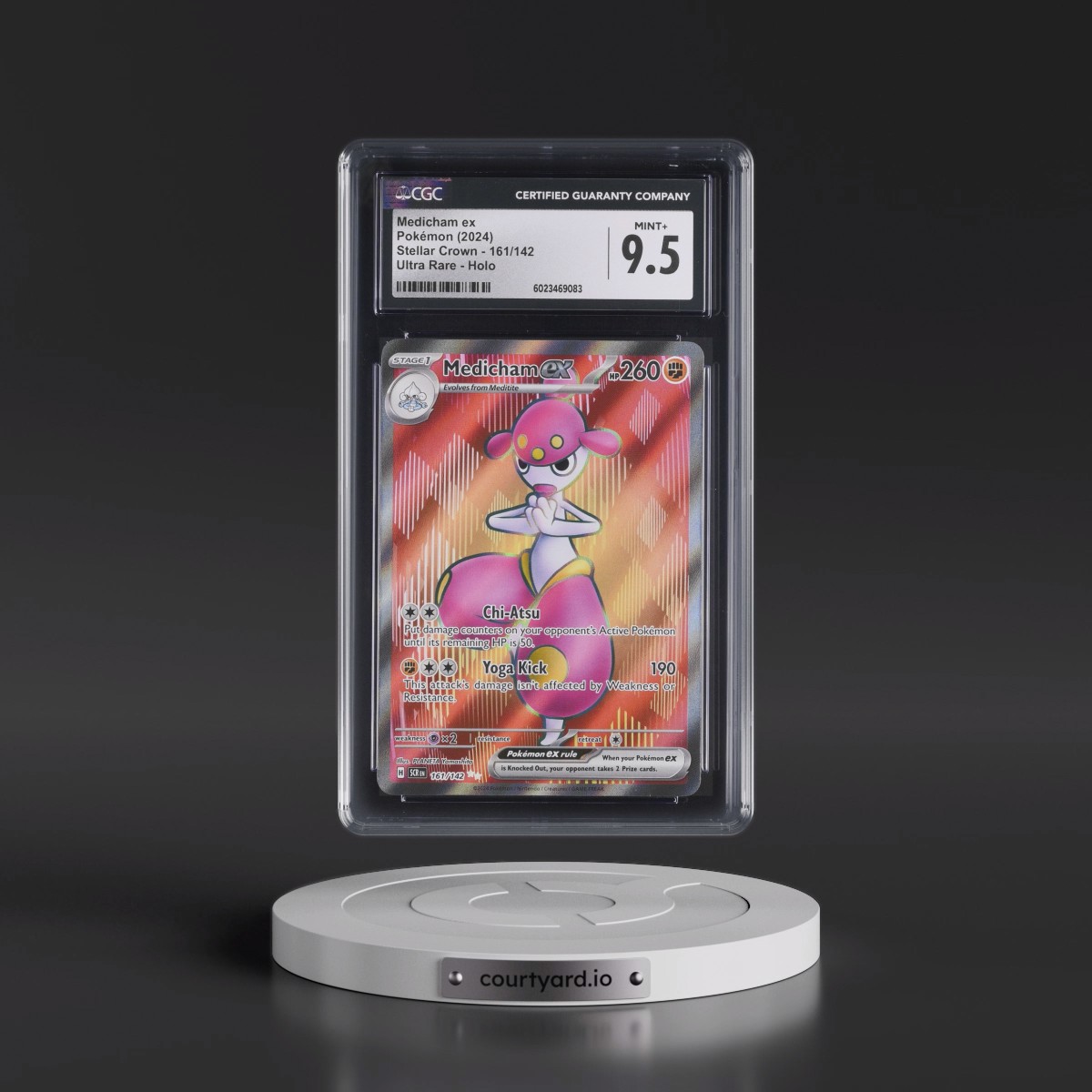 2024 Stellar Crown - SCR EN #161/142 Medicham ex - Ultra Rare Holo (CGC 9.5 MINT+)