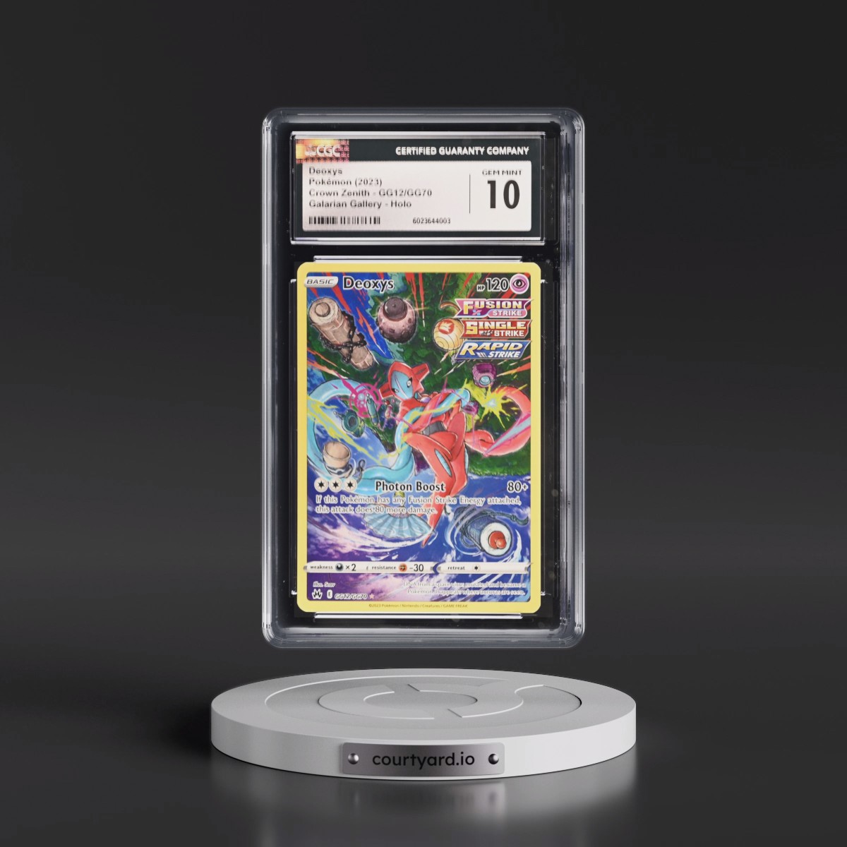 2023 Crown Zenith Deoxys - Galarian Gallery Holo #GG12/GG70 CGC 10
