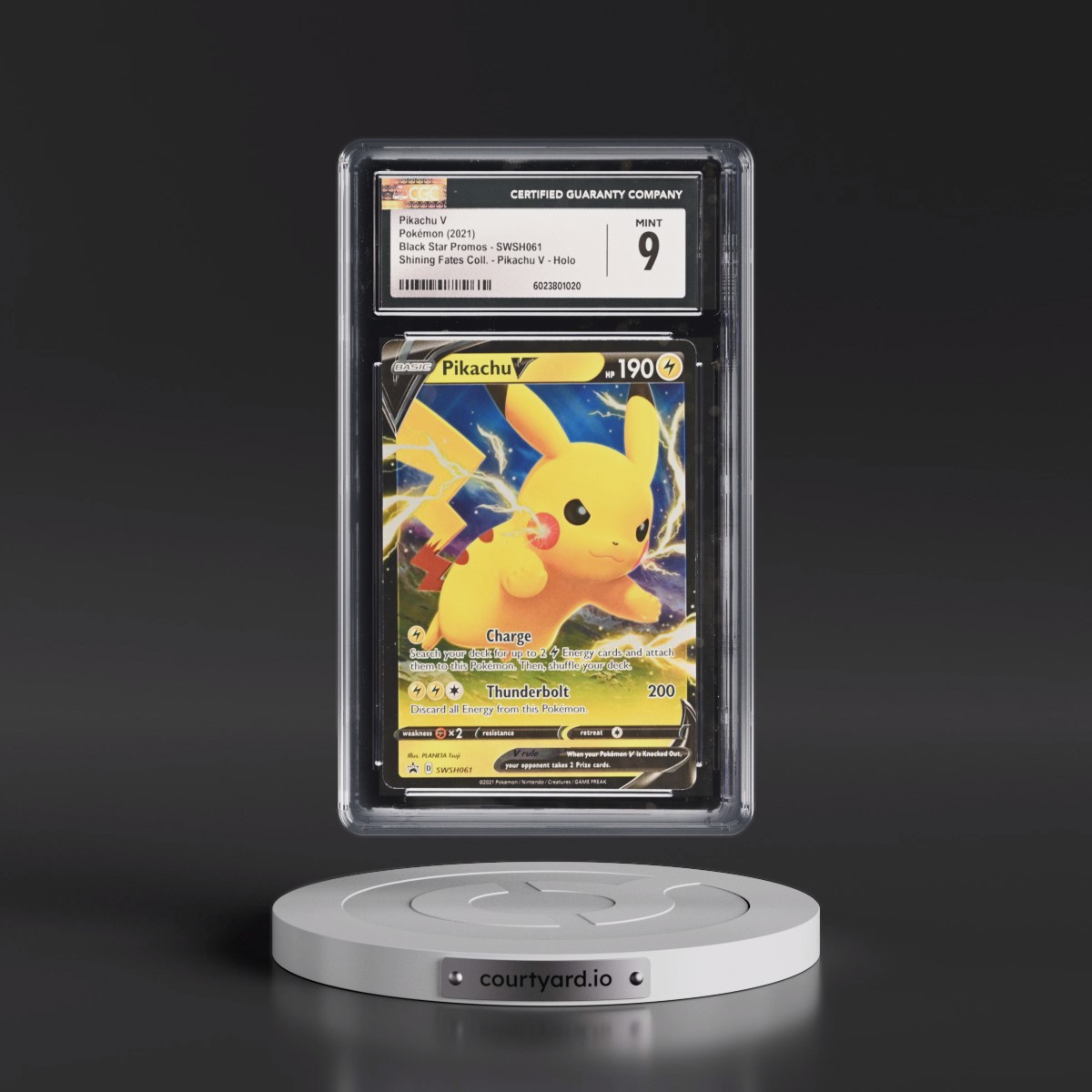 2017 Black Star Promos - Sword & Shield #SWSH061 Pikachu V - Shining Fates Pikachu V Collection (Holo) (CGC 9 MINT)