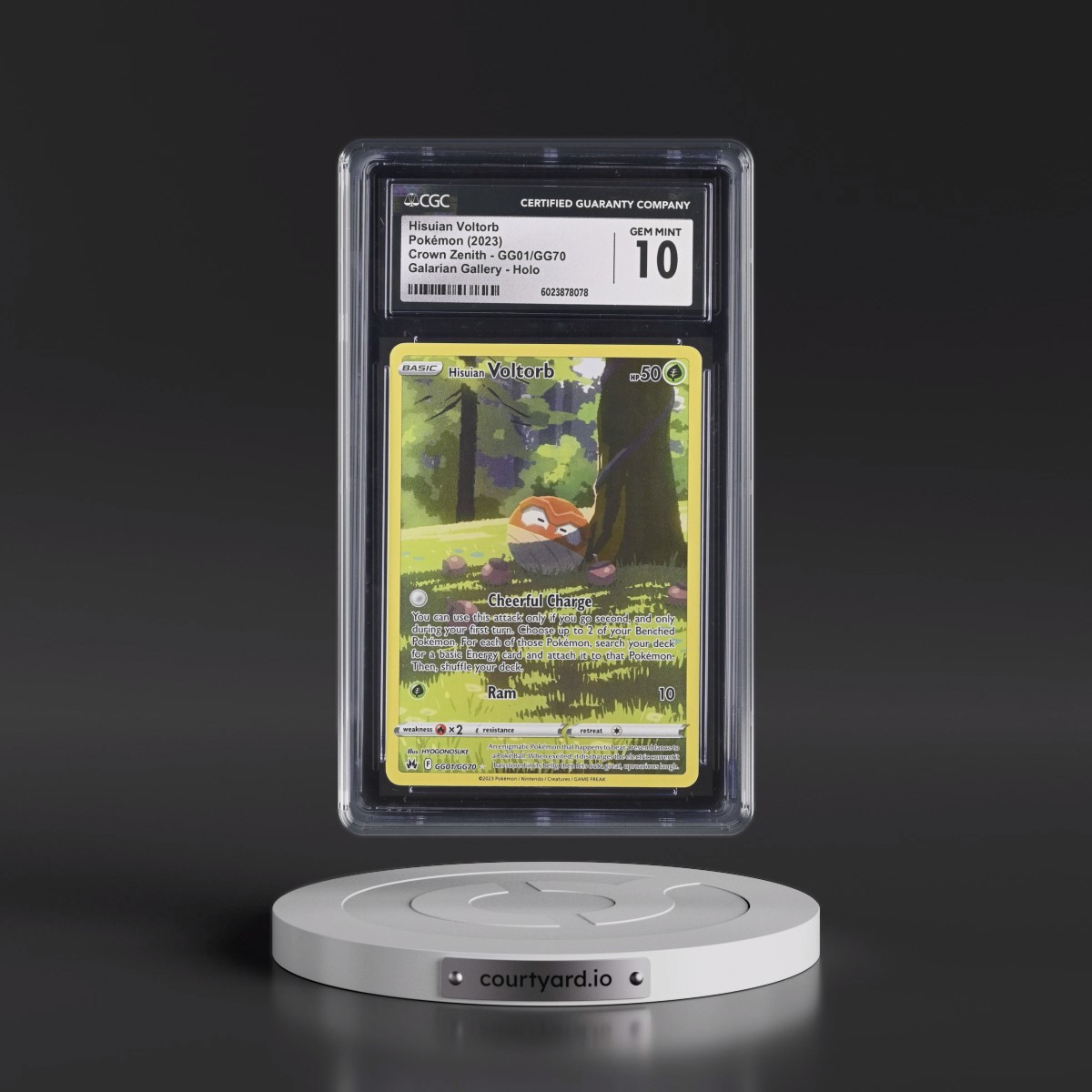 2023 Crown Zenith #GG01/GG70 Hisuian Voltorb - Galarian Gallery Holo (CGC 10 GEM MINT)