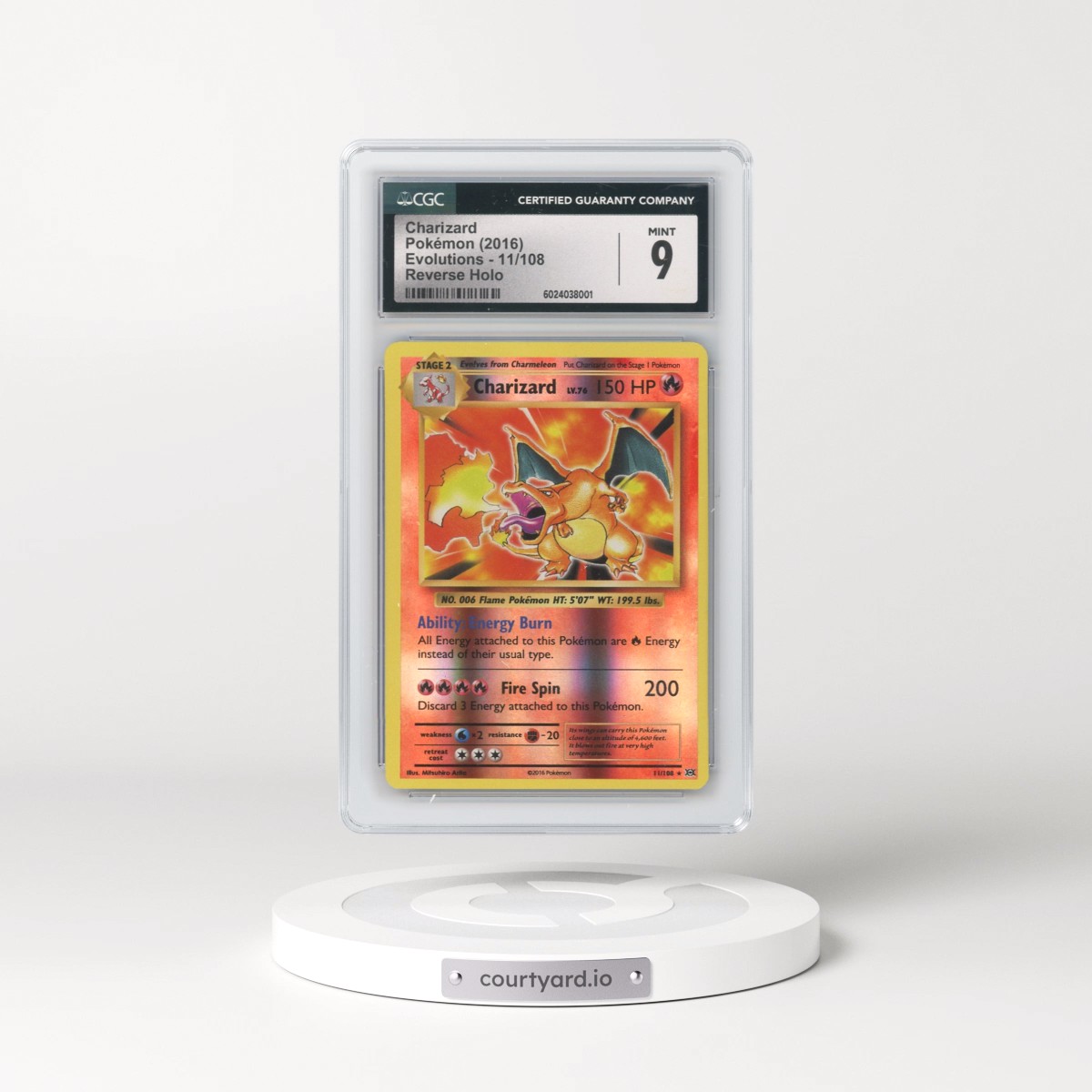 2016 Evolutions #11/108 Charizard - Reverse Holo (CGC 9 MINT)
