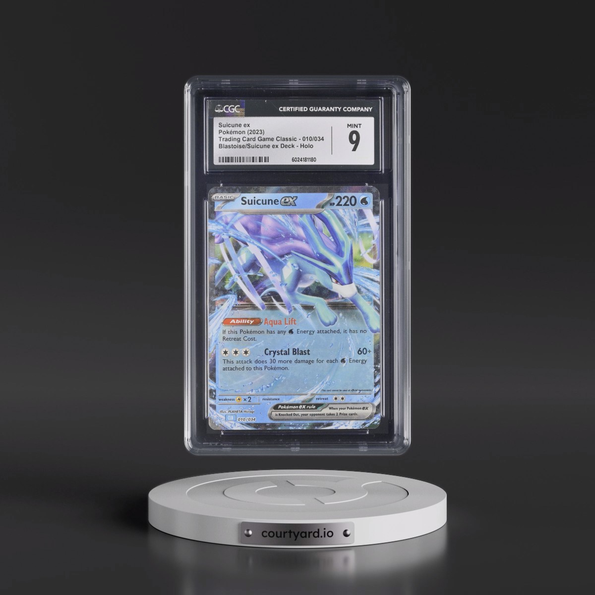 2023 Trading Card Game Classic - CLV, CLC, CLB #010/034 Suicune ex - Blastoise & Suicune ex Deck - CLB Holo (CGC 9 MINT)