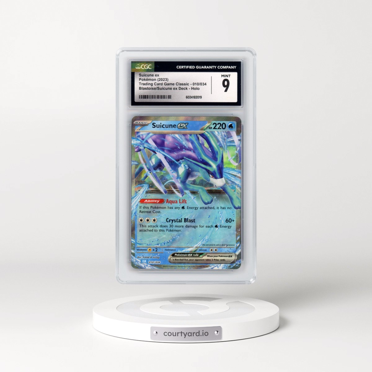 2023 Trading Card Game Classic - CLV, CLC, CLB #010/034 Suicune ex - Blastoise & Suicune ex Deck - CLB Holo (CGC 9 MINT)