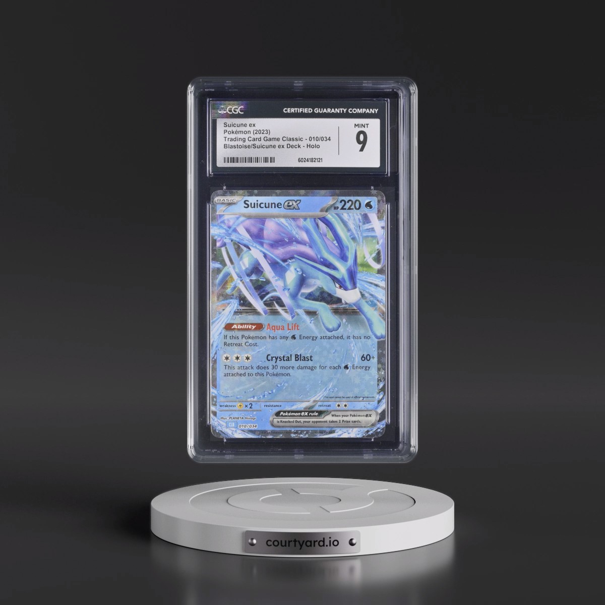2023 Trading Card Game Classic - CLV, CLC, CLB #010/034 Suicune ex - Blastoise & Suicune ex Deck - CLB Holo (CGC 9 MINT)