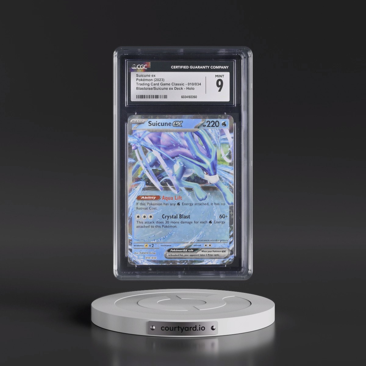 2023 Trading Card Game Classic - CLV, CLC, CLB #010/034 Suicune ex - Blastoise & Suicune ex Deck - CLB Holo (CGC 9 MINT)