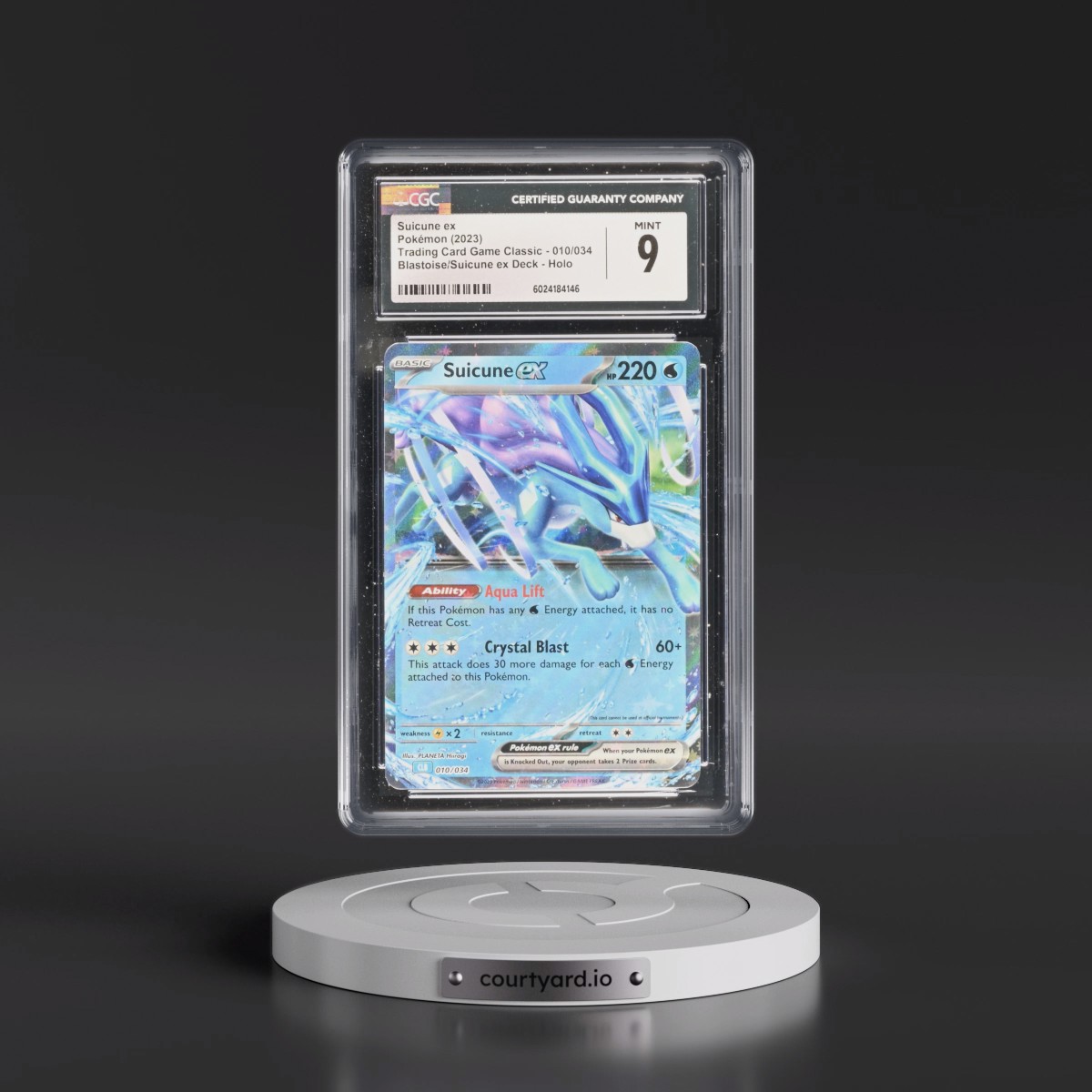 2023 Trading Card Game Classic - CLV, CLC, CLB #010/034 Suicune ex - Blastoise & Suicune ex Deck - CLB Holo (CGC 9 MINT)