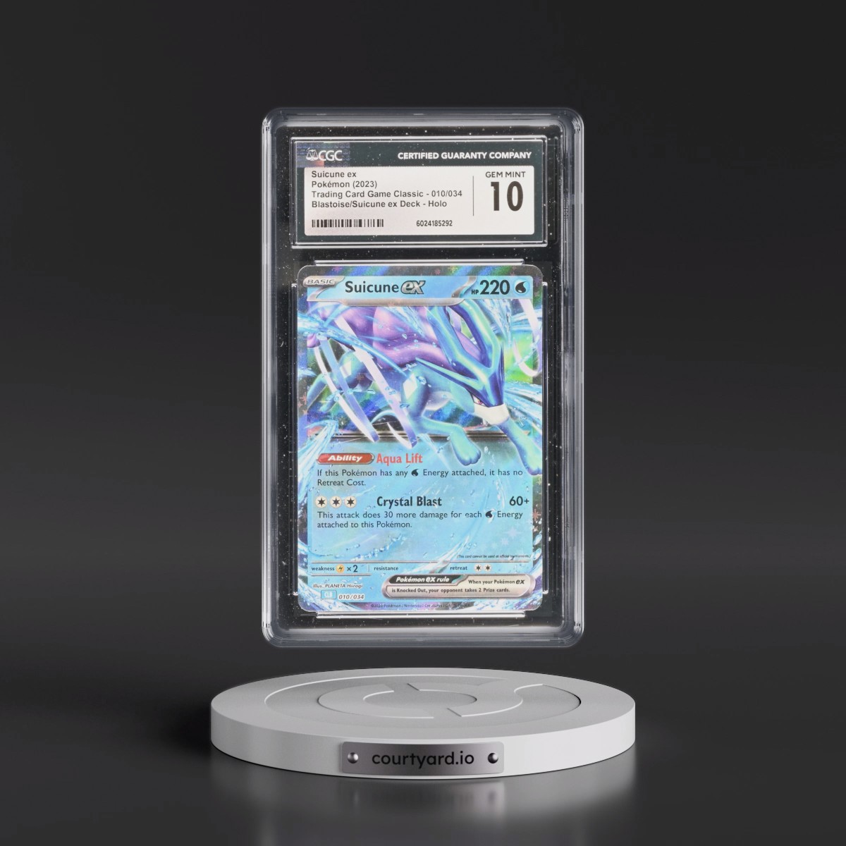 2023 Trading Card Game Classic - CLV, CLC, CLB #010/034 Suicune ex - Blastoise & Suicune ex Deck - CLB Holo (CGC 10 GEM MINT)