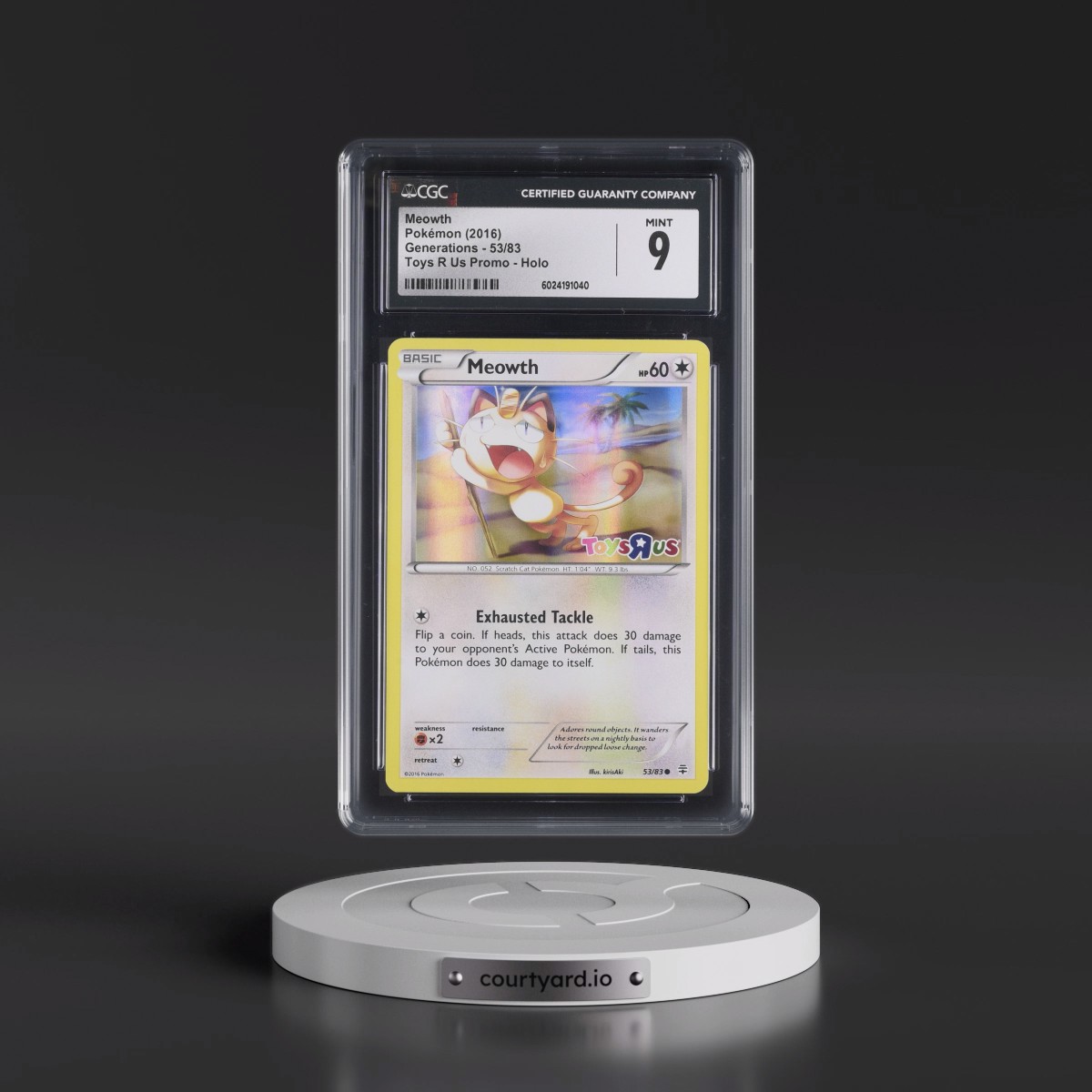 2016 Generations #53/83 Meowth - Toys"R"Us Promo (Holo) (CGC 9 MINT)