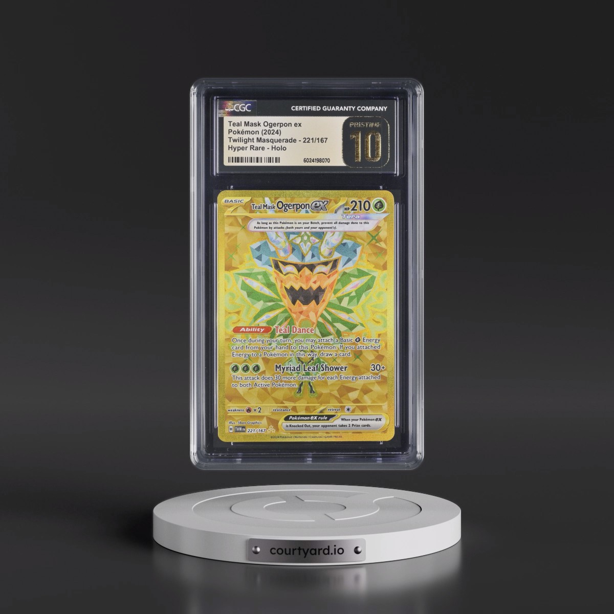 2024 Twilight Masquerade - TWM EN #221/167 Teal Mask Ogerpon ex - Hyper Rare Holo (CGC 10 PRISTINE)